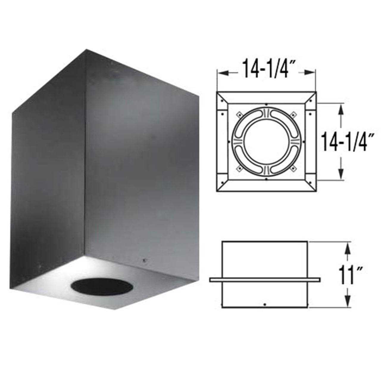 DuraVent 6DP-CS11 DuraPlus 6-Inch Square Ceiling Support Box - Cheap Fitting