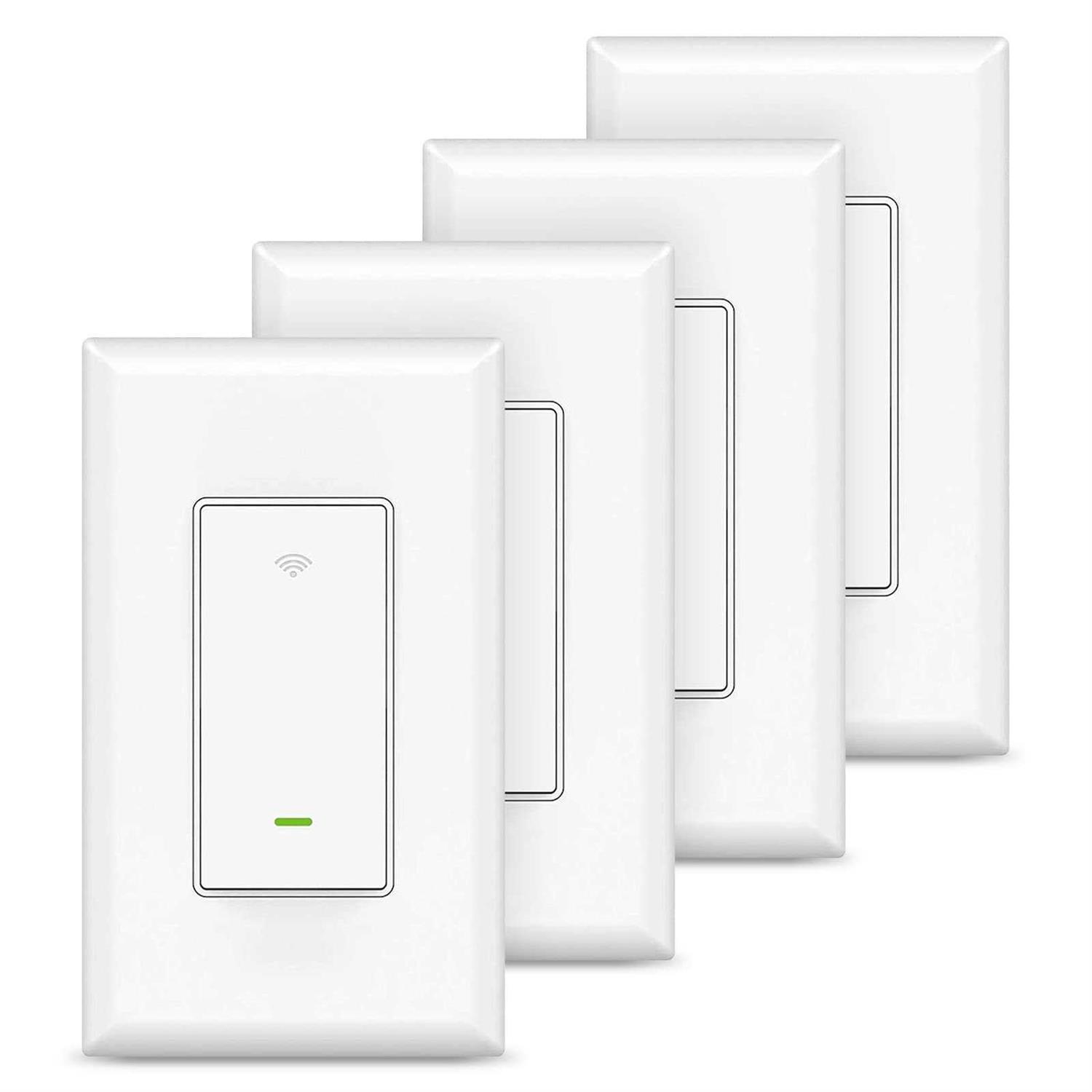 GHome Smart Switch,Smart Wi-Fi Light Switch Compatible with Alexa and Google Assistant 2.4Ghz - Cheap Fitting