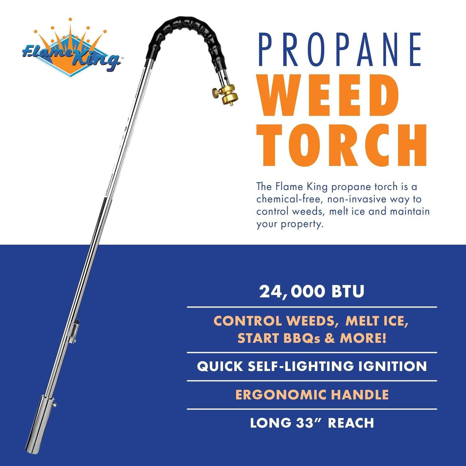 Flame King Propane Torch Weed Burner with Integrated Lighter - Cheap Fitting