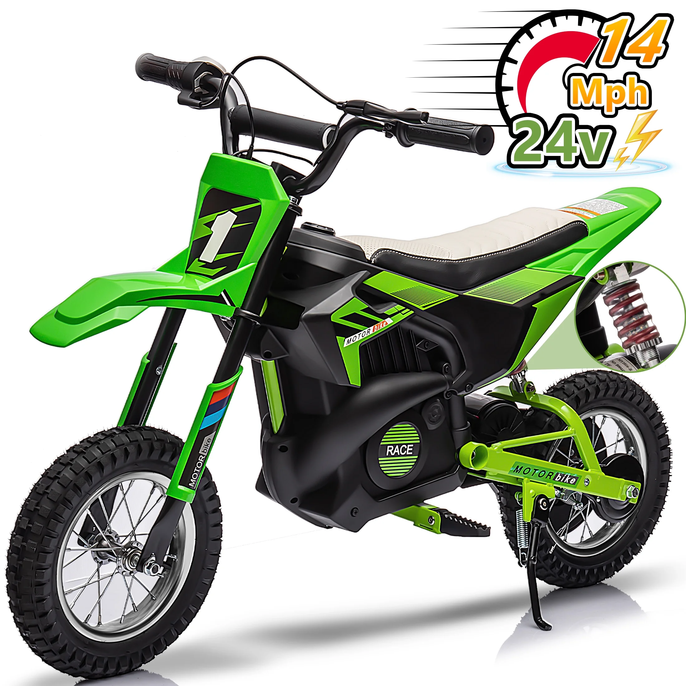 Wisairt 24V Dirt Electric Ride on Motocross Bike for Kids and Teens 13+ Between 40 and 140 lbs(Blue & Orange) - Cheap Fitting