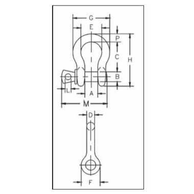 Crosby 209A Alloy Screw Pin Anchor Shackle - Cheap Fitting