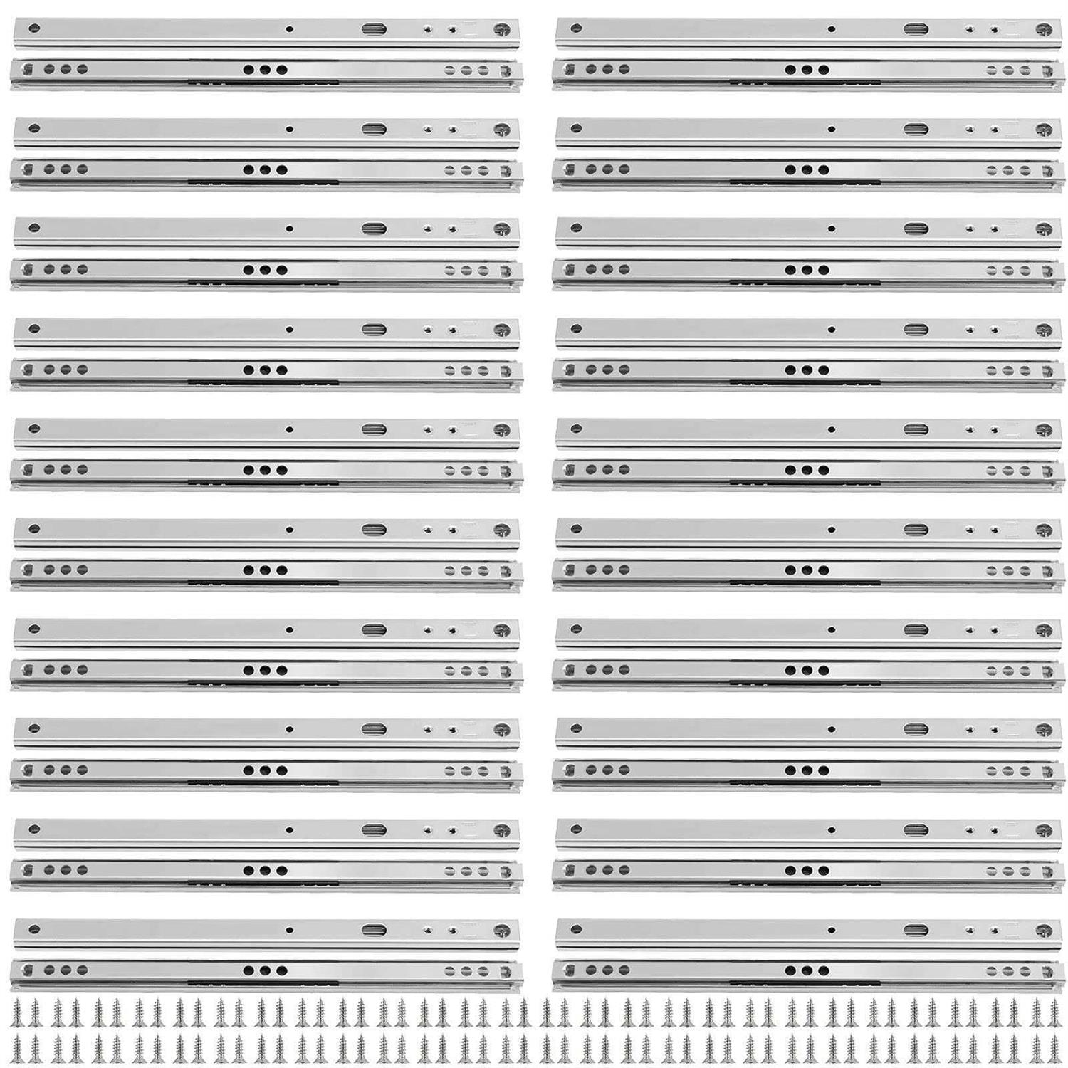 Full Extension Ball Bearing Side JEUIHAU 20 Pack Full Extension Drawer Slide - Cheap Fitting