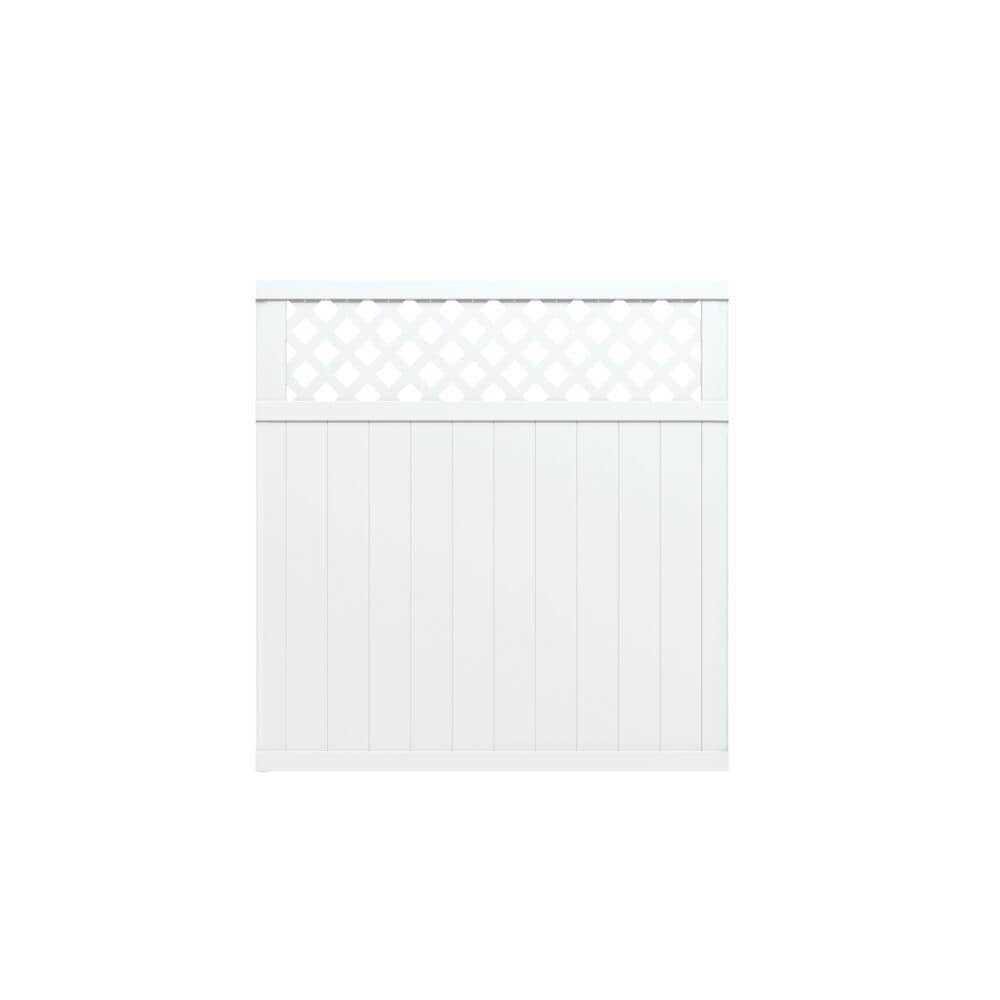 Freedom Wellington 6-ft H x 6-ft W White Vinyl Lattice-top Fence Panel 73013822 - Cheap Fitting