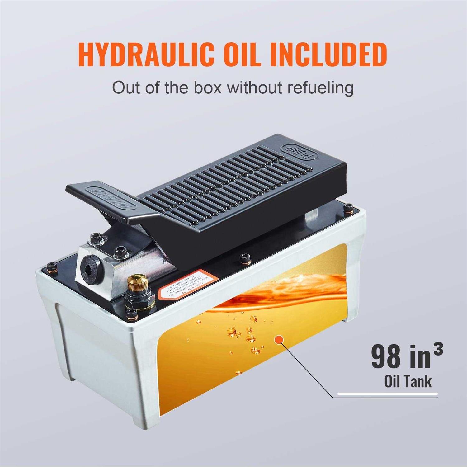 VEVOR Air Hydraulic Pump 10,000 PSI 1/2 Gal Reservoir NPT 3/8 Oil Outlet - Cheap Fitting