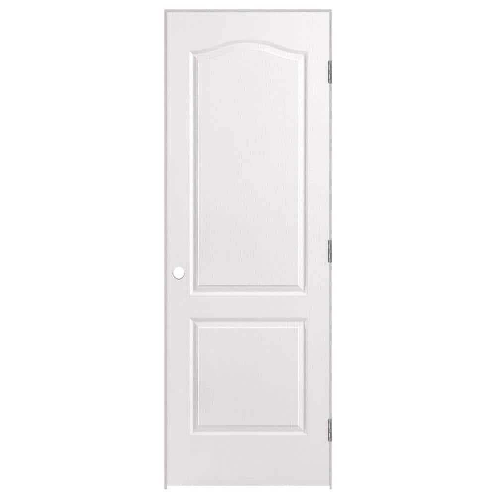 Masonite 30 in. x 80 in. 2-Panel Arch Top Hollow-Core Textured Primed Composite Single Prehung Interior Door - Cheap Fitting