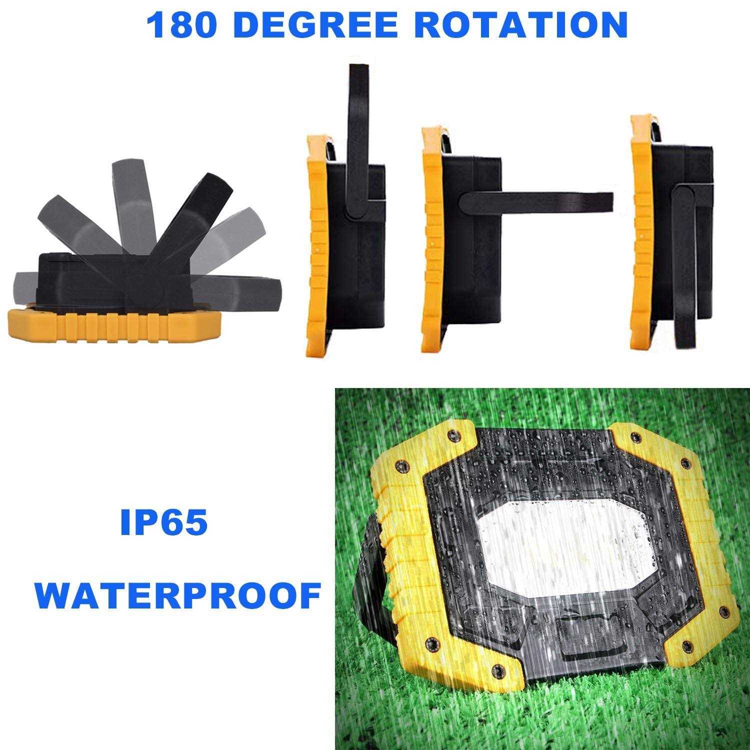 AUMIO rechargeable led work light 2 pack cob 30w 2000lm portable led work light battery work light cordless waterproof work light - Cheap Fitting