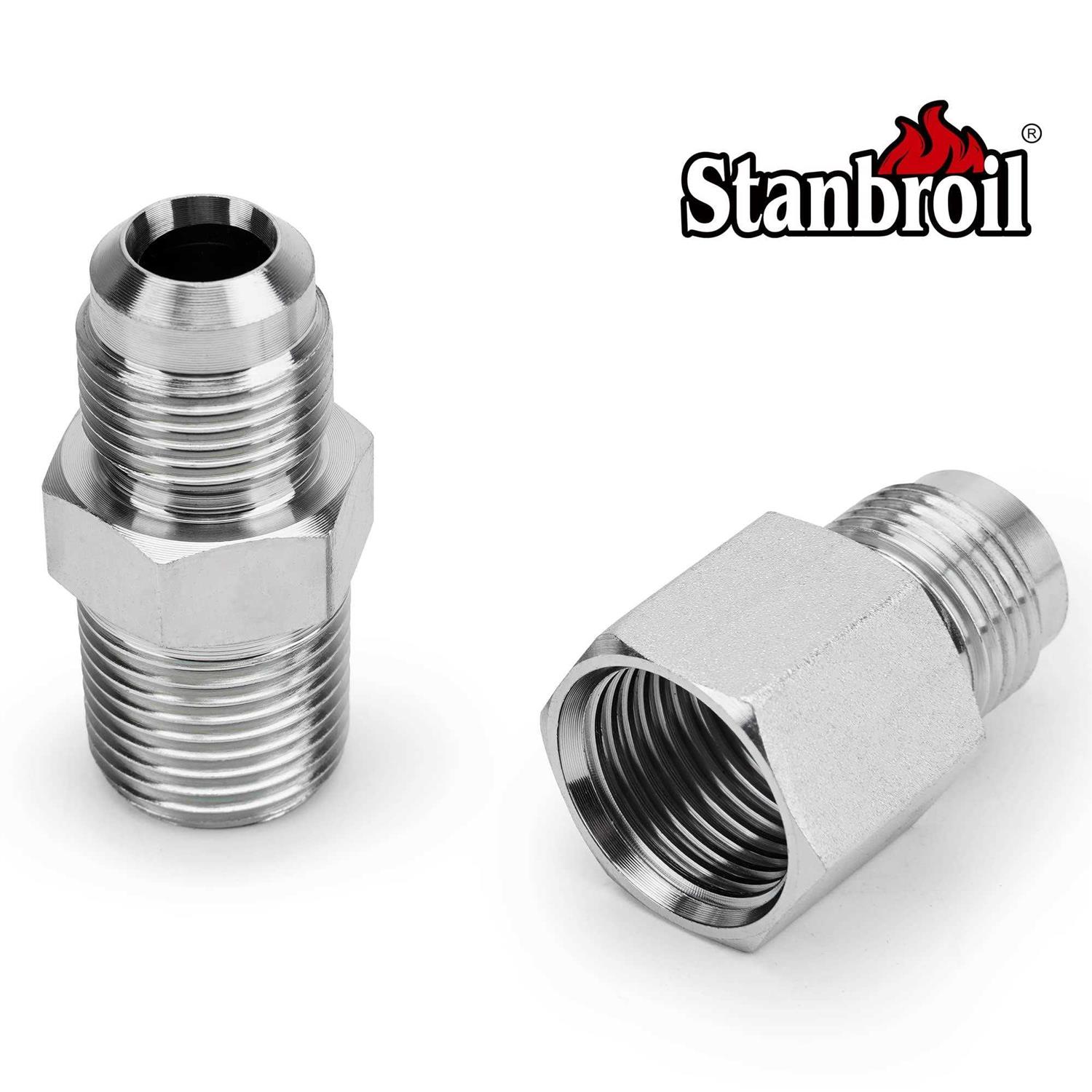 Stanbroil 1/2 OD x 3/8 ID 12 Non-Whistle Flexible Flex Gas Line Connector Kit for NG or LP Fire Pit and Fireplace - Cheap Fitting