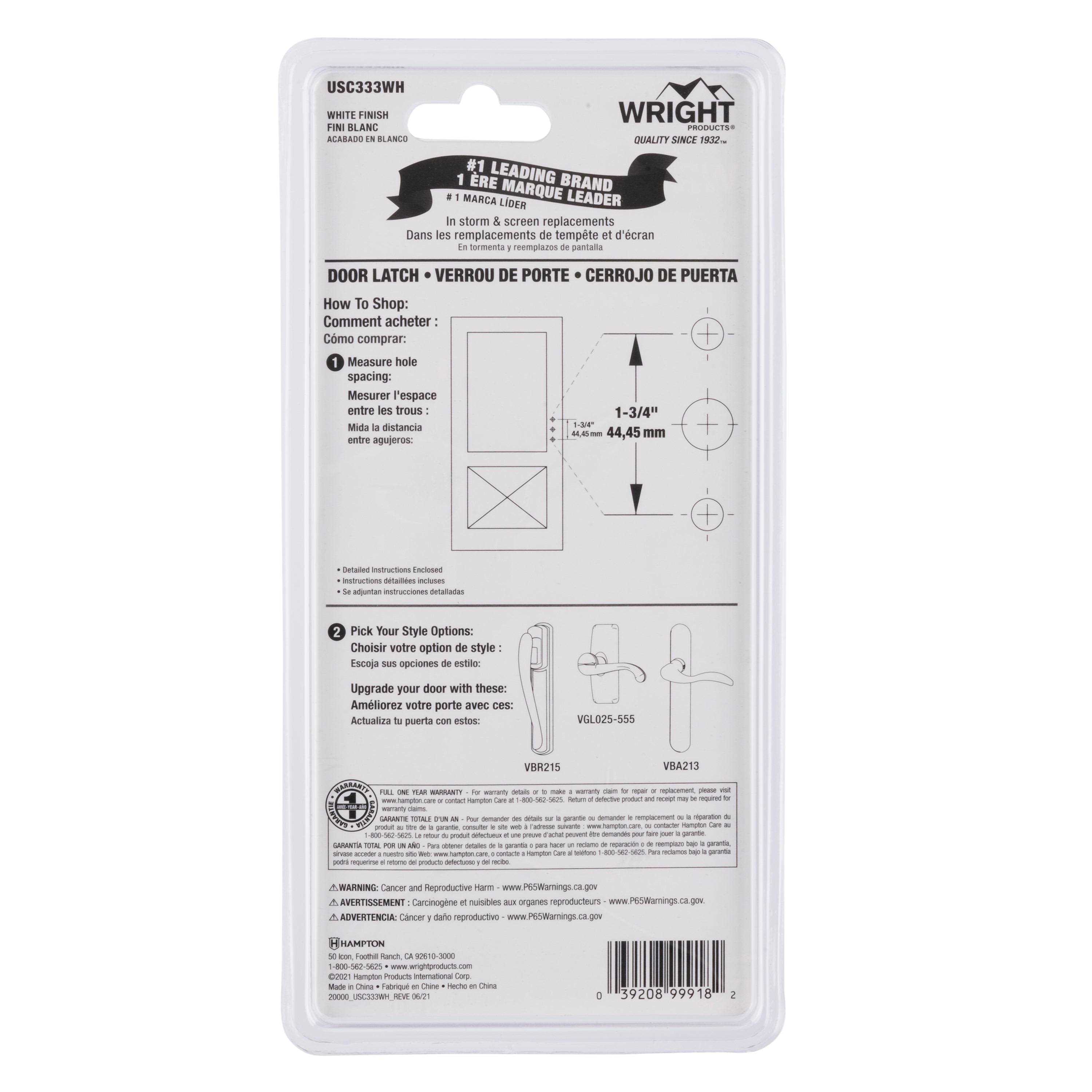 Wright Products Screen & Storm Locking Door Latch - Cheap Fitting