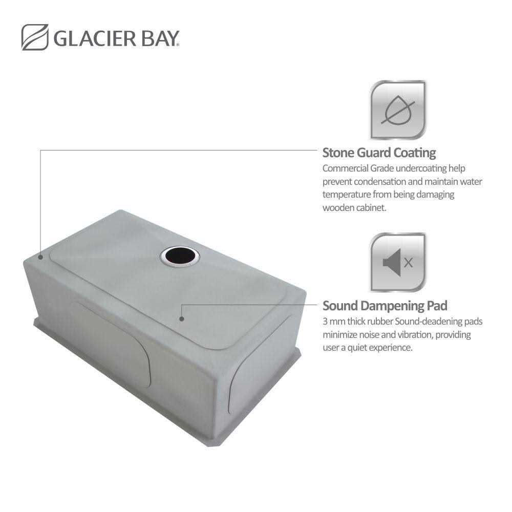 Glacier Bay All-in-One Undermount Stainless Steel Single Bowl Kitchen Workstation Sink with Accessories Kit - Cheap Fitting