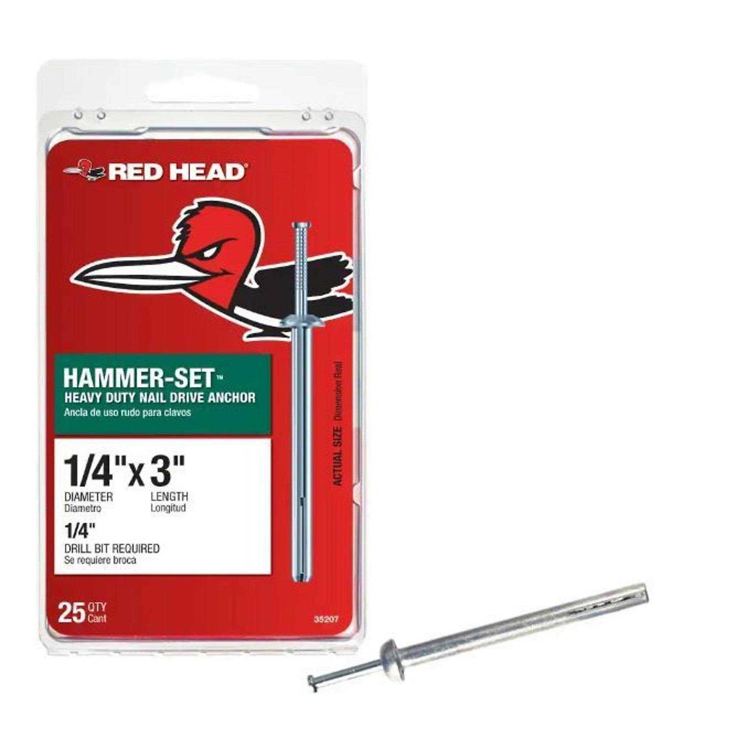 Red Head 1/4 in. x 3 in. Hammer-Set Nail Drive Concrete Anchors - Cheap Fitting