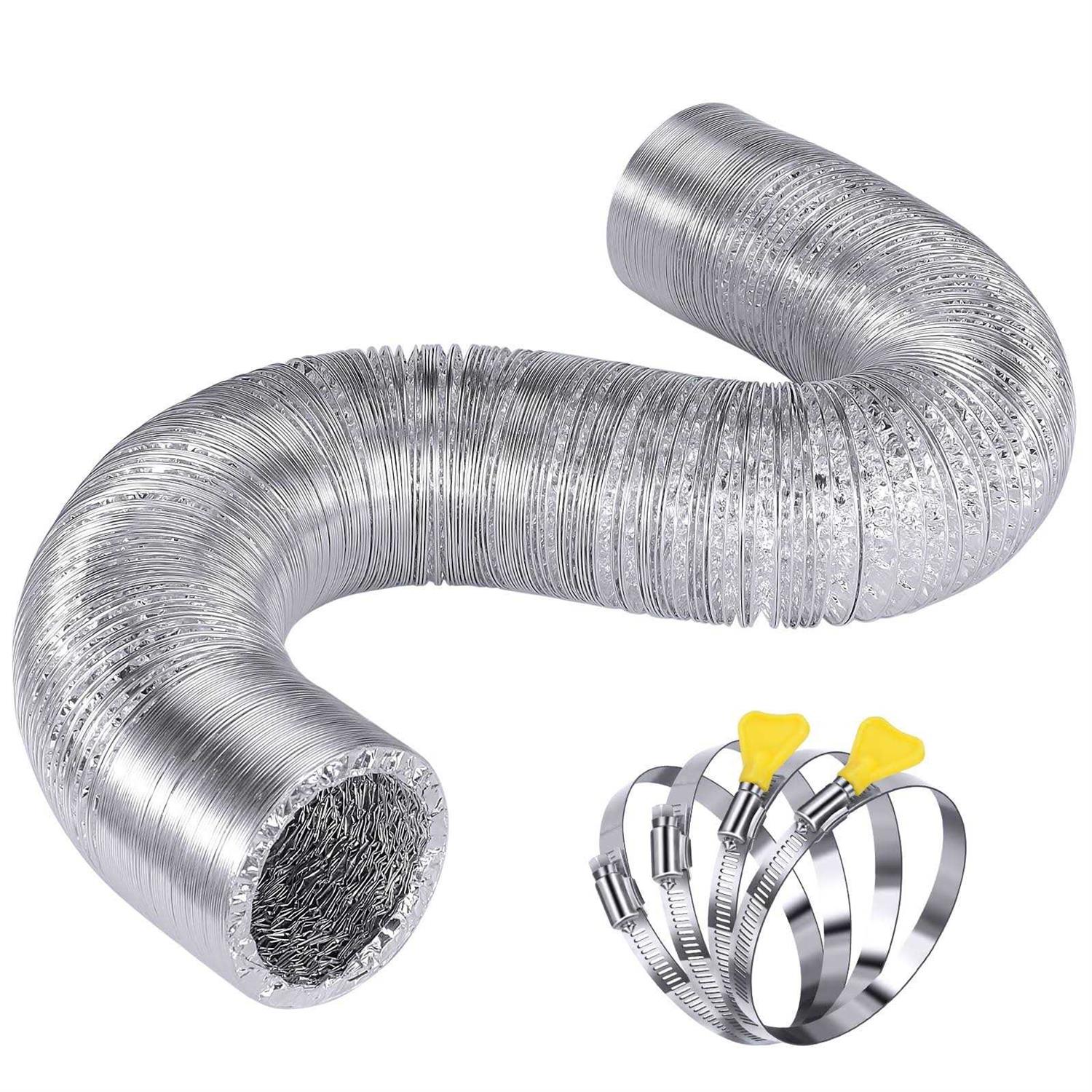 Steelsoft Extra Thick Dryer Vent Duct Hose 4 inch 8 Feet Flexible - Cheap Fitting