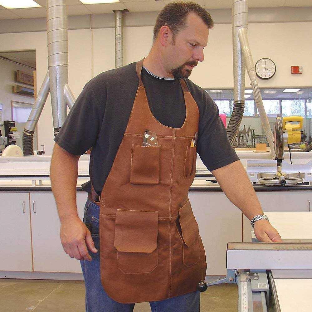 Long Leather Apron With Flaps - Cheap Fitting