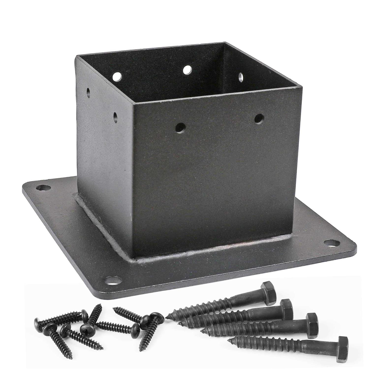 Antsky 4×4 Post Stainless Steel Flange Anchor Base with Screws for Deck Railing,Black Finish - Cheap Fitting