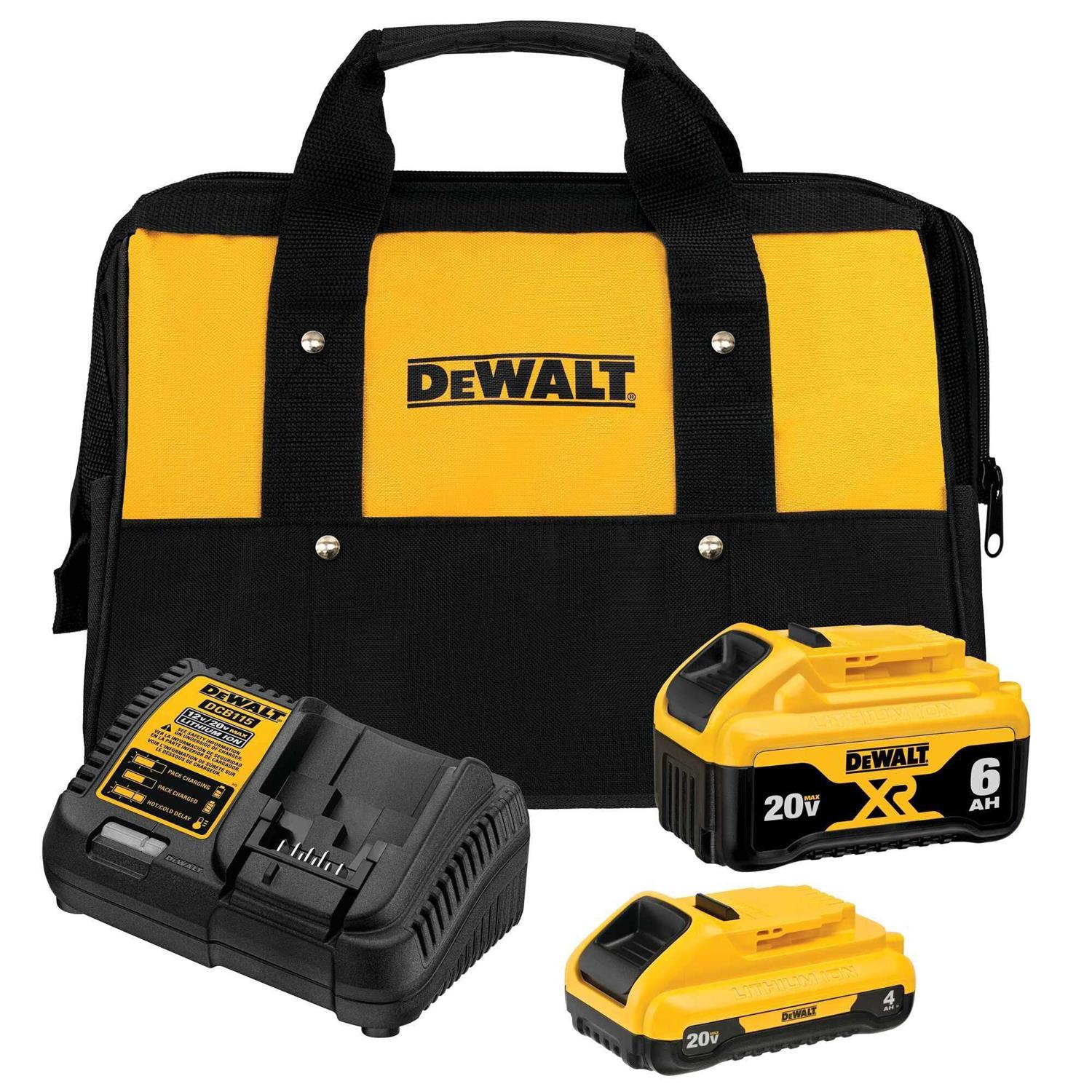 DeWalt DCB246CK 20V MAX Starter Kit W/ FREE DCG405B 20V MAX XR Angle Grinder - Cheap Fitting
