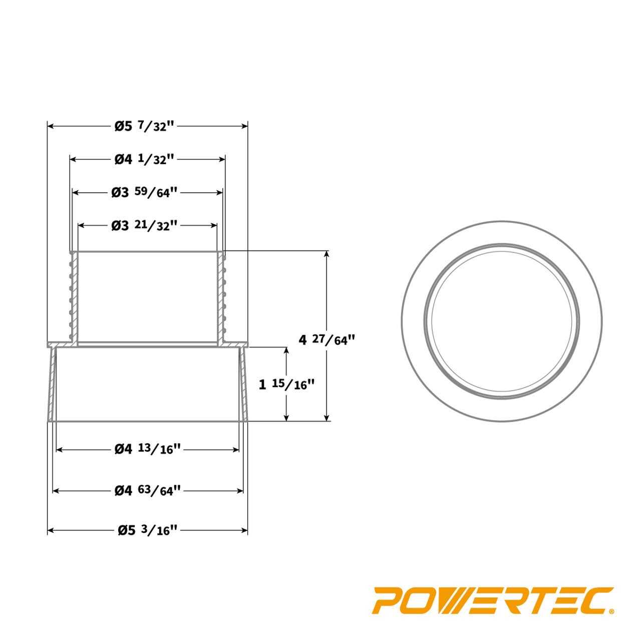 POWERTEC 70186 5-Inch by 4-Inch Threaded Quick Coupler - Cheap Fitting