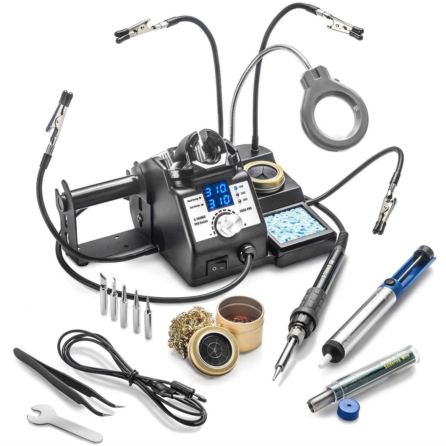 X-Tronic 3060-PRO-ST-ACC 75W Soldering Iron Station 5 Extra Tips 2 LED Displays - Cheap Fitting