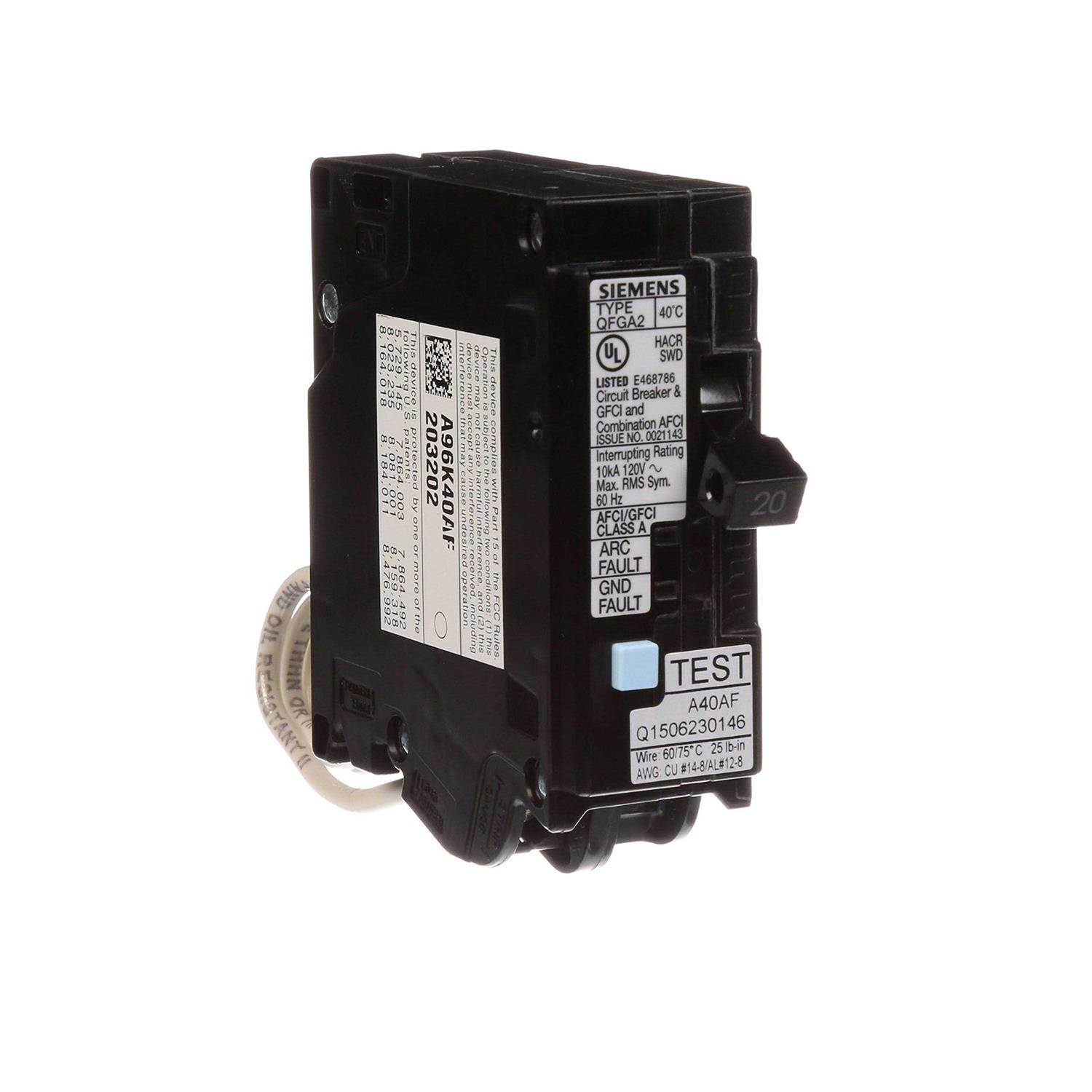 Siemens Q120DF Dual Function AFCI/GFCI Circuit Breaker - Cheap Fitting