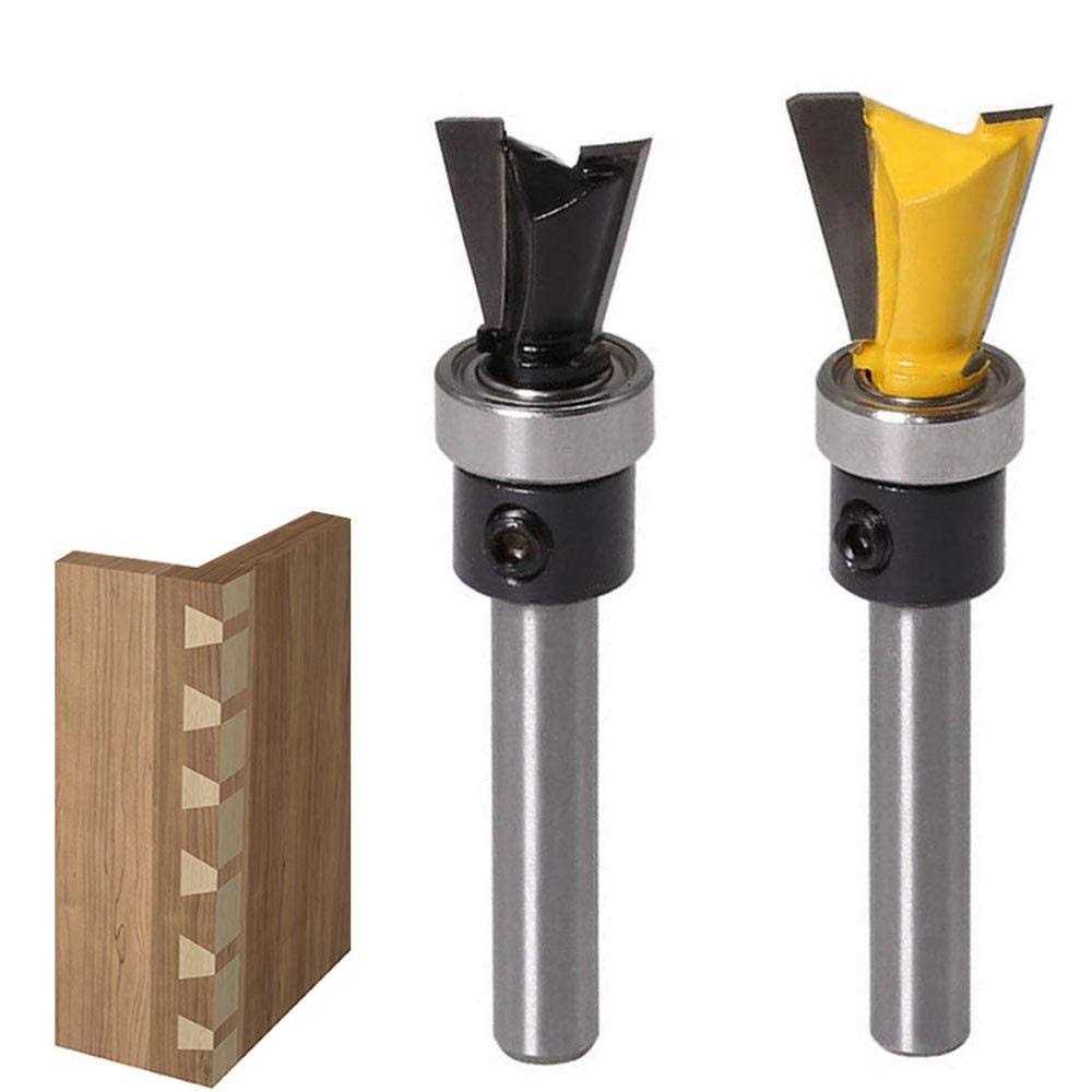 Wolfride 2pcs Dovetail Router Bits 14 Inch Shank Dovetail Joint Route - Cheap Fitting