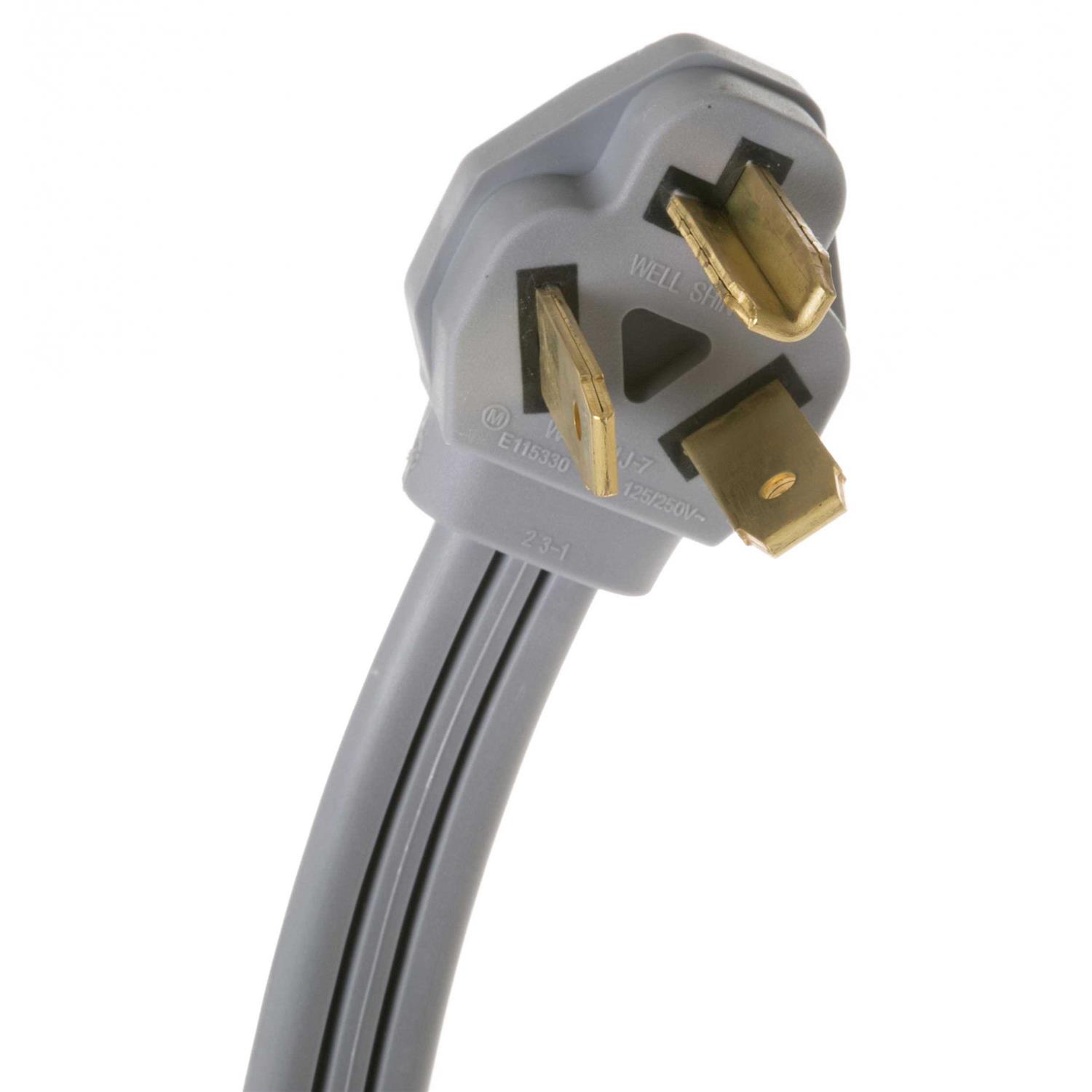 GE 6′ 30amp 3 Wire Dryer Cord - Cheap Fitting
