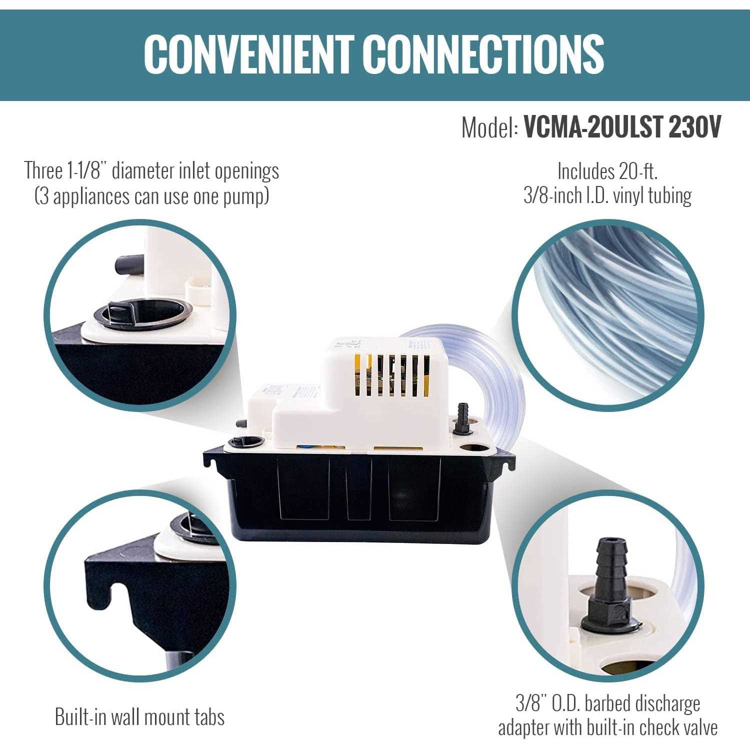 Little Giant Condensate Removal Pump VCMA-20ULST 554461 - Cheap Fitting