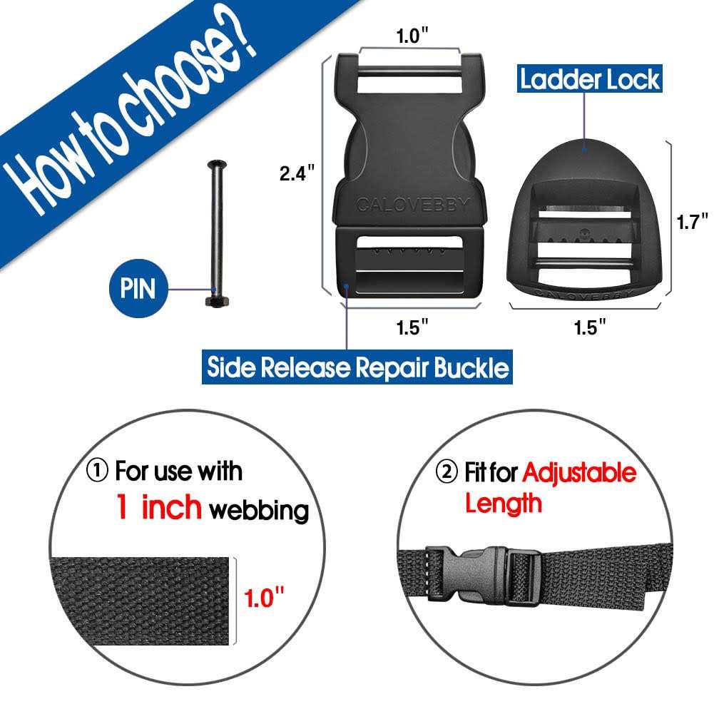 Field Repair Buckle for Straps 1 No Sewing Plastic Buckle Adjustable Buckle 1 Inch Strap Flat Side Release for Backpack - Cheap Fitting