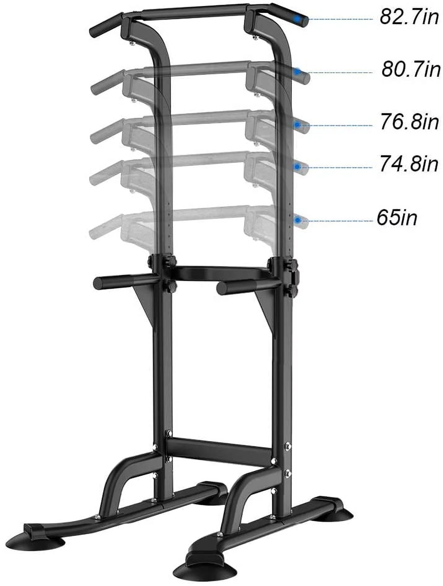 SOGES Height Adjustable Power Tower Dip Stands Pull up Bar Strength Training for Home Gym Black - Cheap Fitting