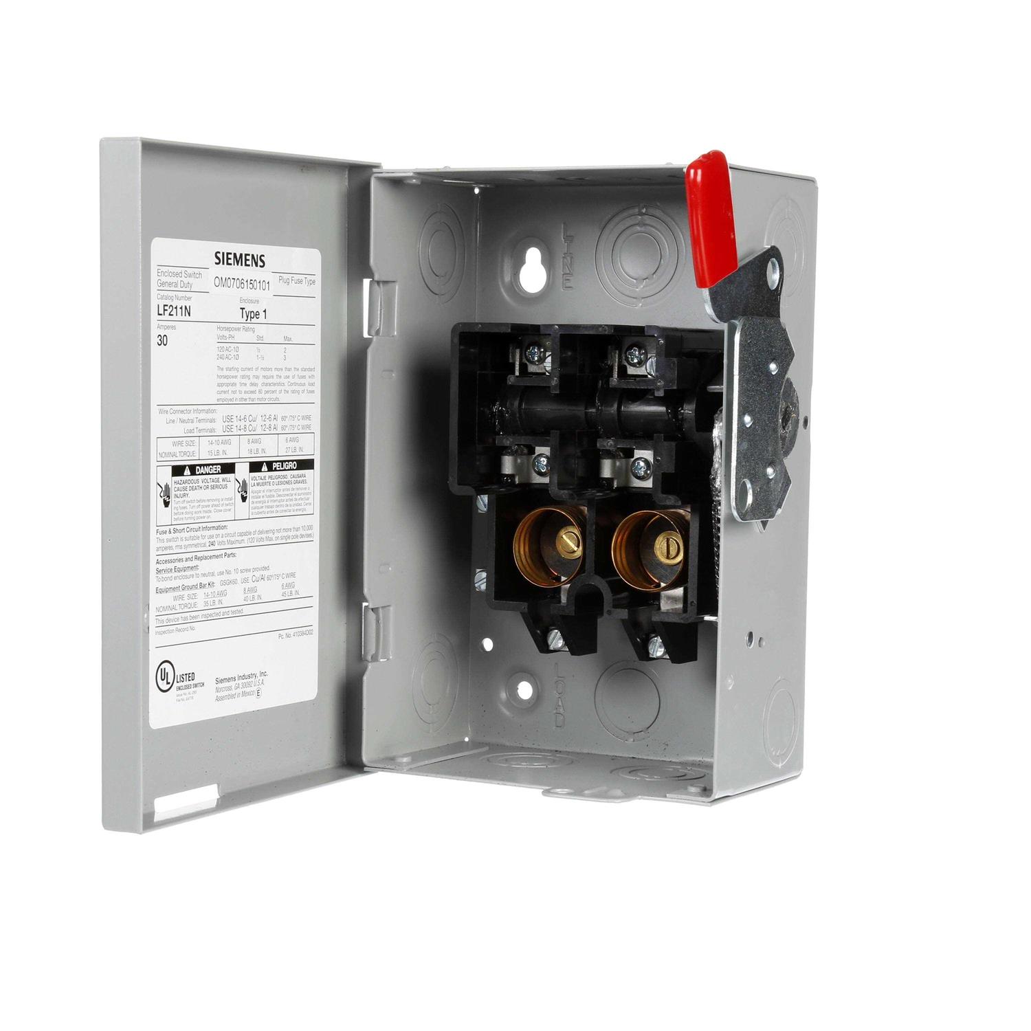 Siemens LF211NU Safety Switch 2 -Pole - Cheap Fitting