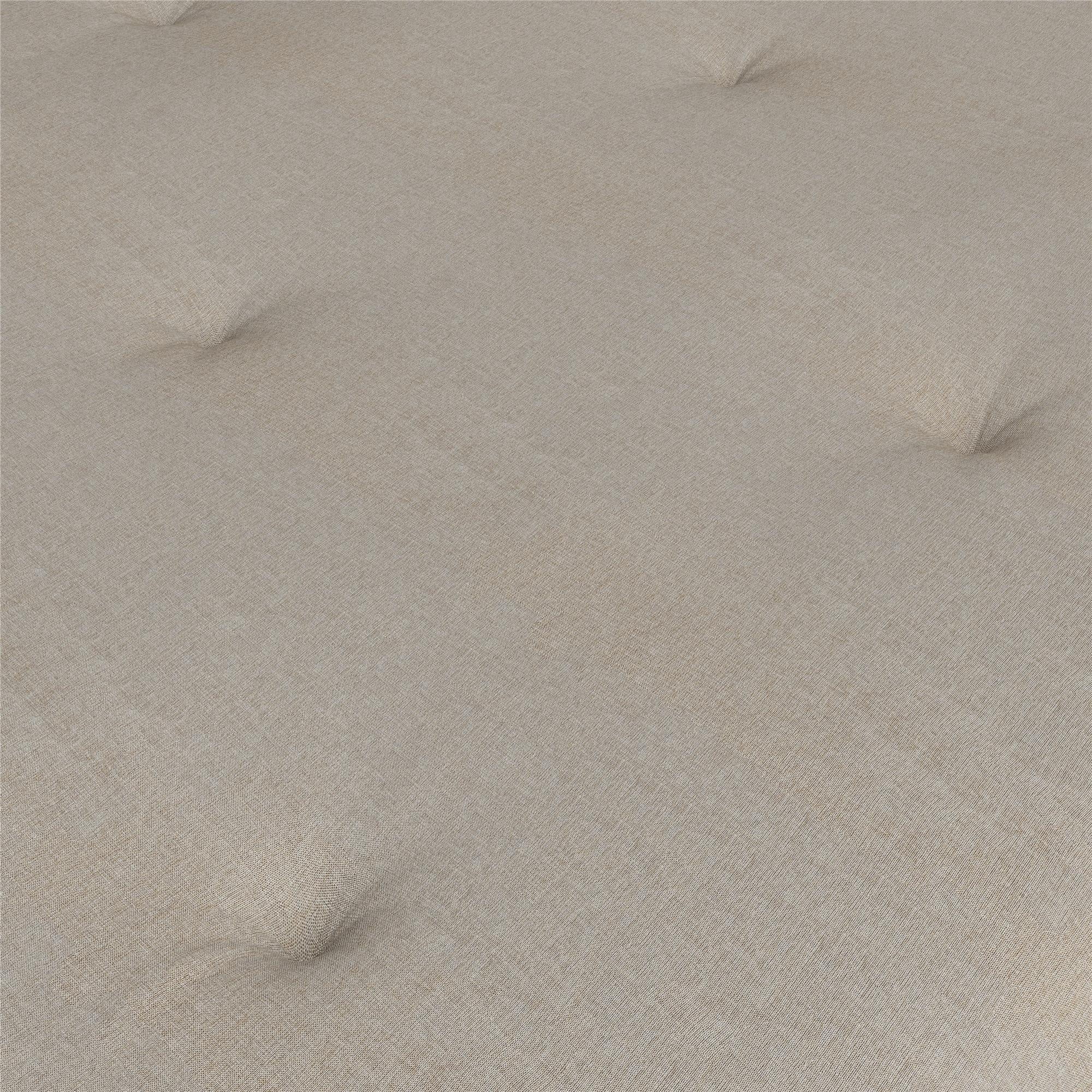 Caddie 6-Inch Futon Mattress with Tufted Cover and Recycled Polyester Fill, Full, Light Gray Linen - Cheap Fitting