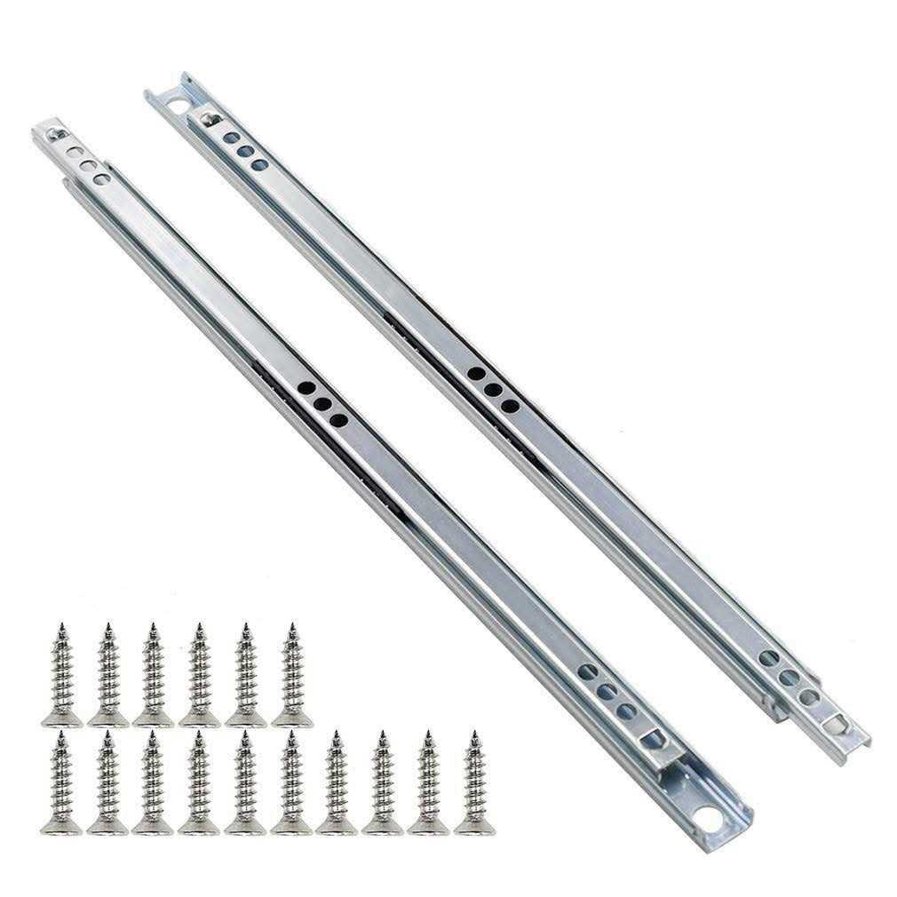yoohey Metal Drawer Slides Ball Bearing Two Way Slide Track Rail 0.7 inch Wide - Cheap Fitting