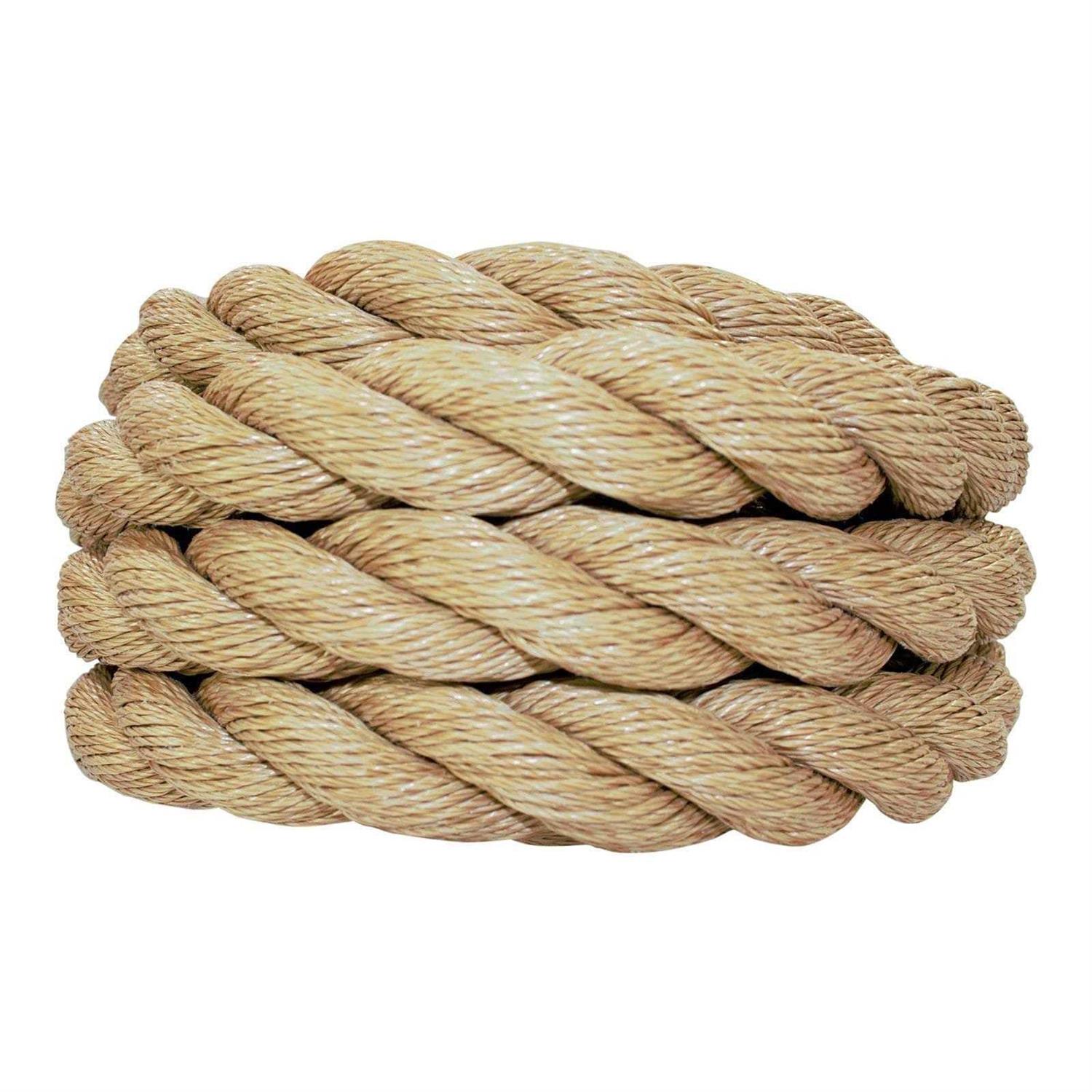 SGT KNOTS ProManila Rope UnManila Tan Twisted 3 Strand Polypropylene Cord - Cheap Fitting