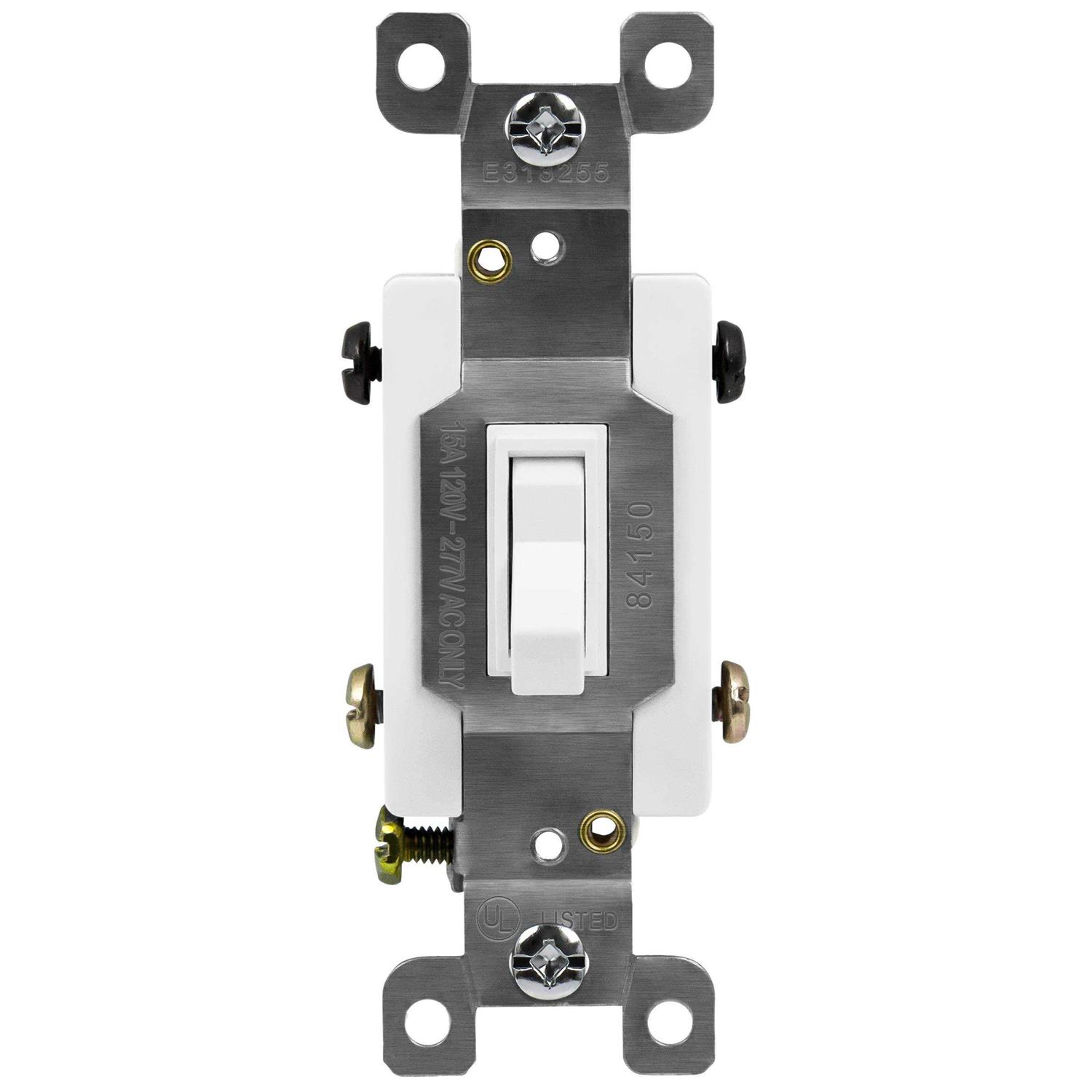 Enerlites 15 Amp 4-Way Toggle Light Switch White 84150-W - Cheap Fitting