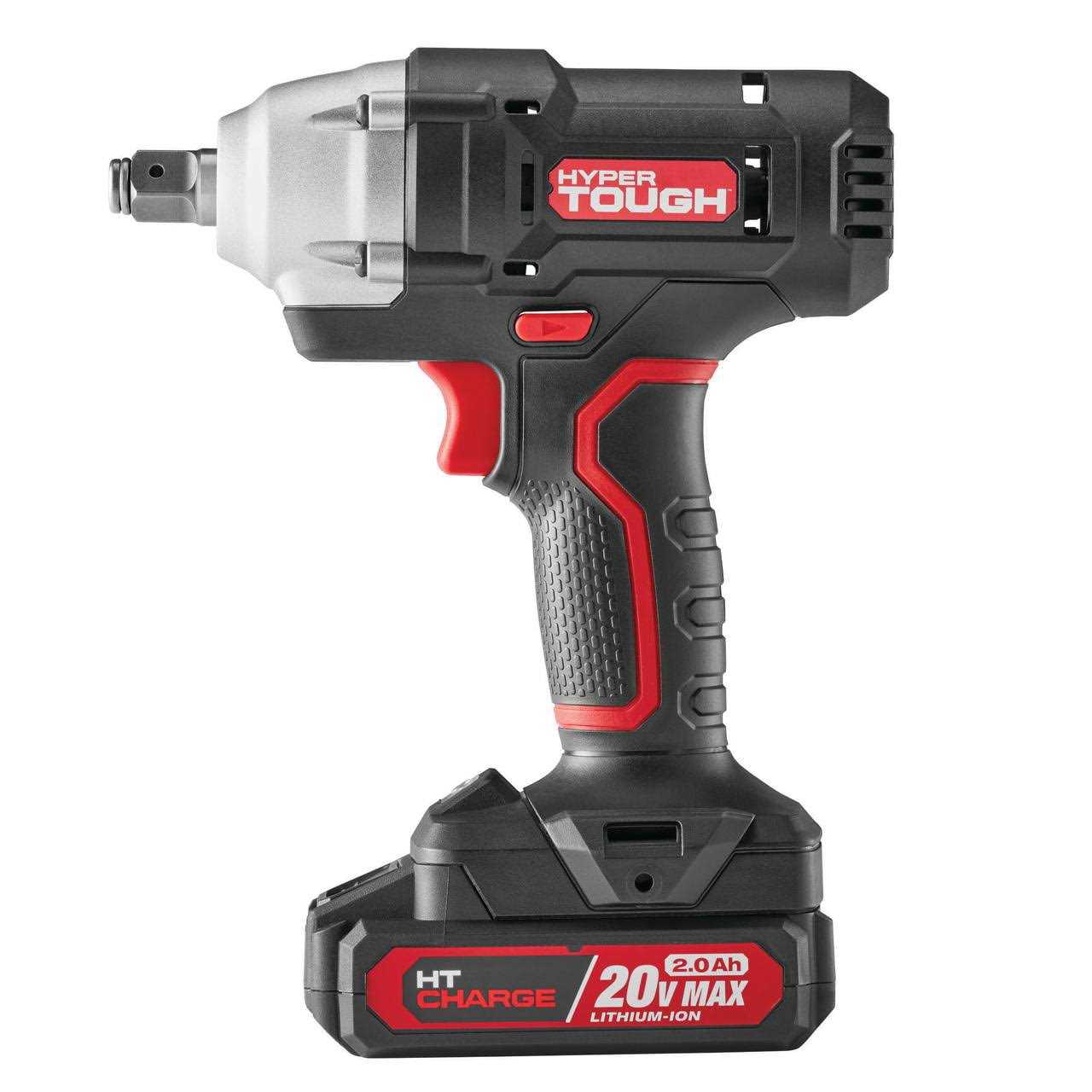 Hyper Tough 20 V Cordless 1/2-inch Impact Wrench with 2.0 Ah Battery and Charger - Cheap Fitting