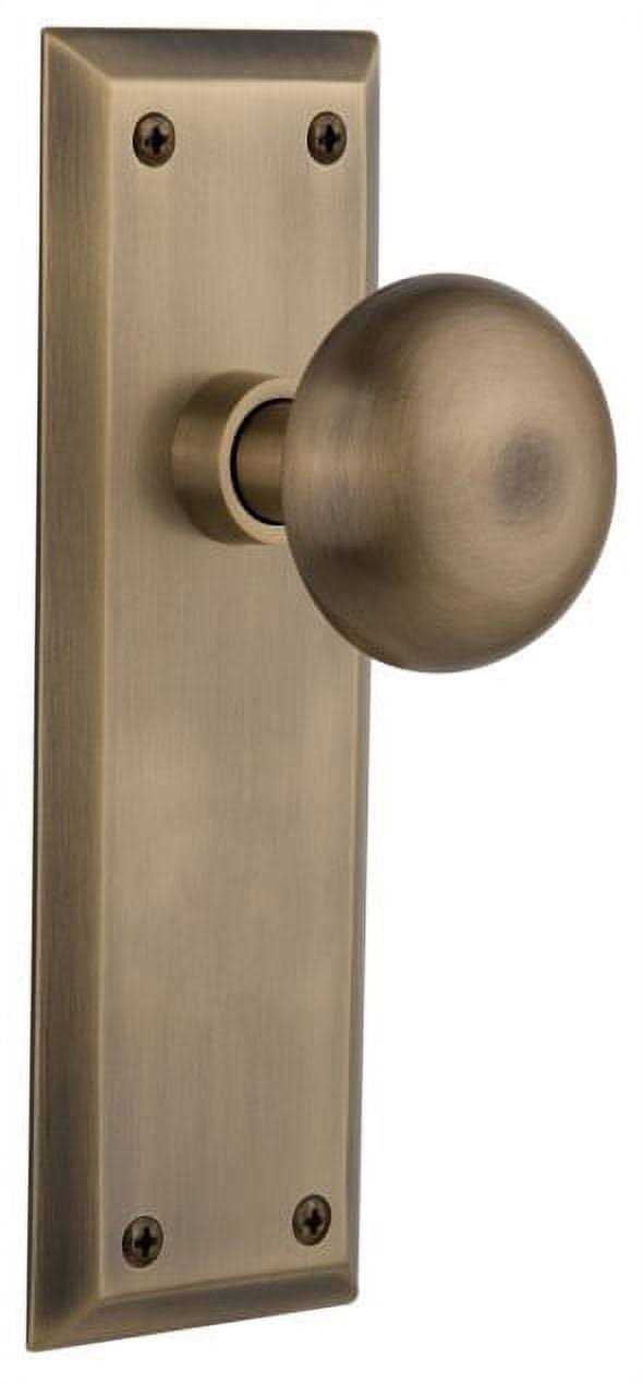 Nostalgic Warehouse New York Plate Privacy New York Door Knob in Antique Brass 733118 - Cheap Fitting