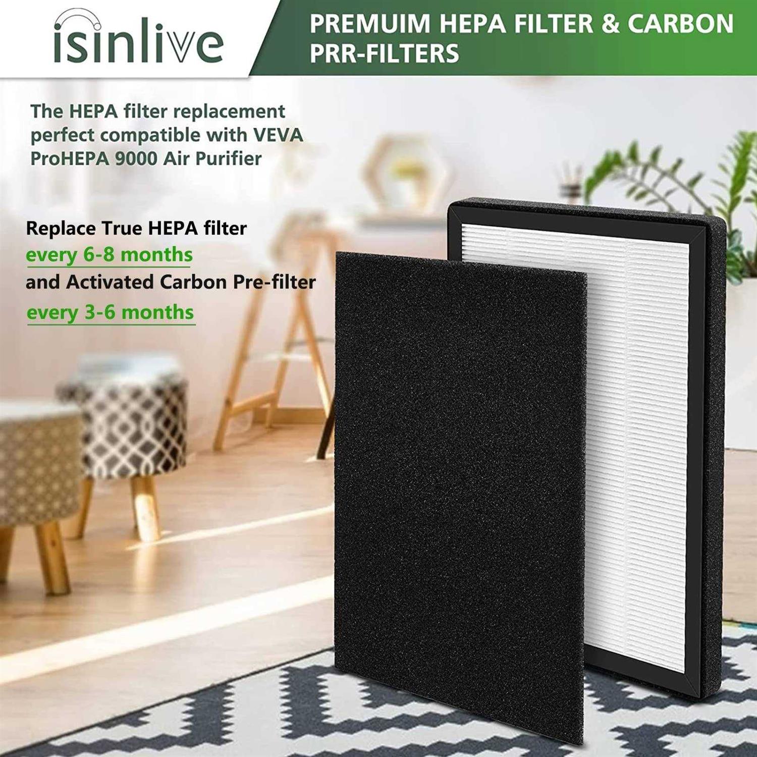 isinlive prohepa 9000 Replacement Filters Compatible with veva prohepa 9000 Air Pur ifiers - Cheap Fitting