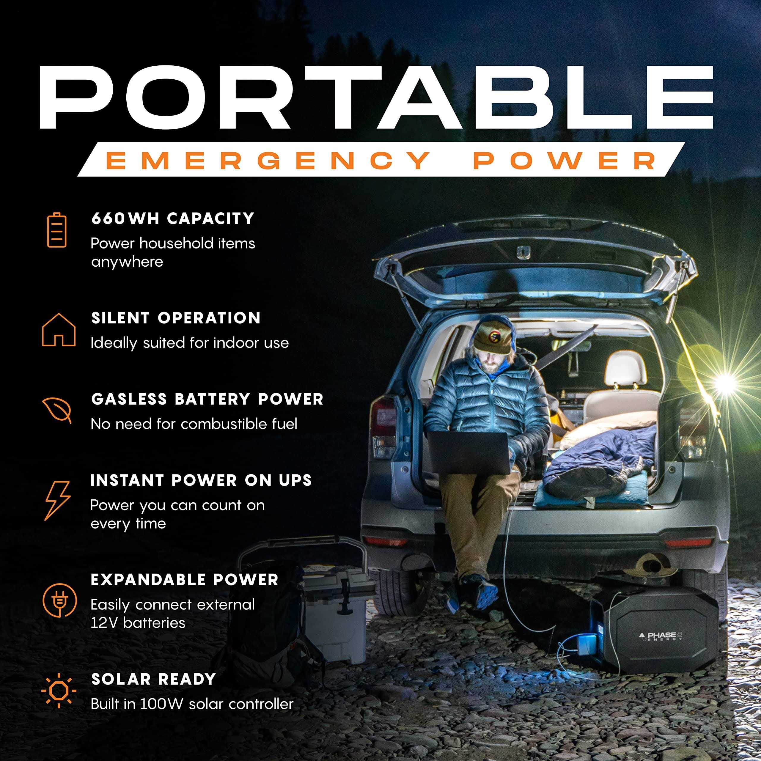 Phase 2 Energy PowerSource 660 Portable Power Station 660Wh Backup Battery - Cheap Fitting