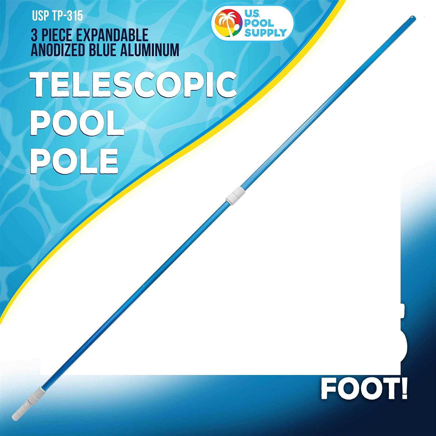 U.s. Pool Supply Professional Blue Anodized Aluminum Telescopic Swimming Pool Pole - Cheap Fitting