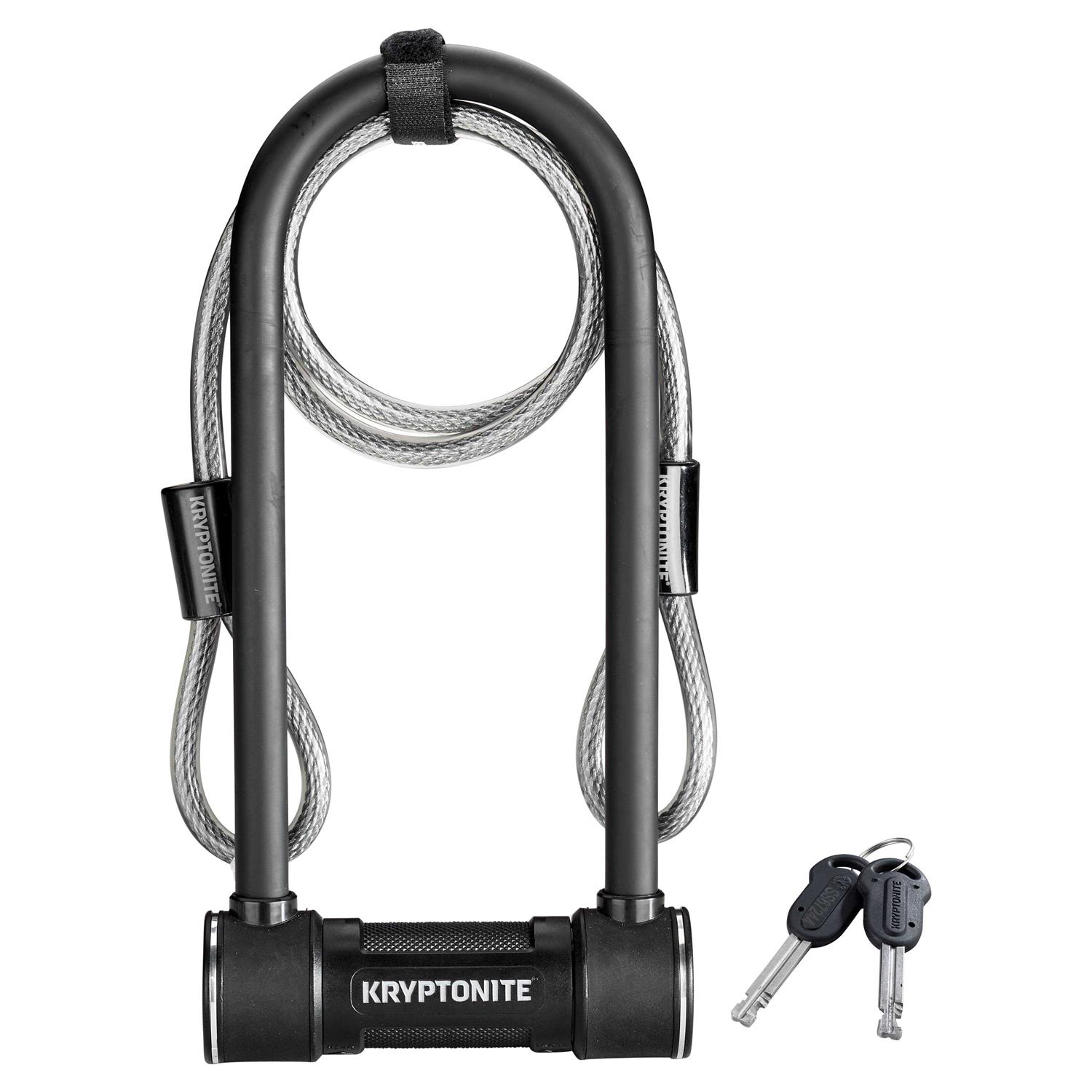 Kryptonite Level 5 14 mm U-Lock Bicycle Lock with Looped Bike Security Cable - Cheap Fitting