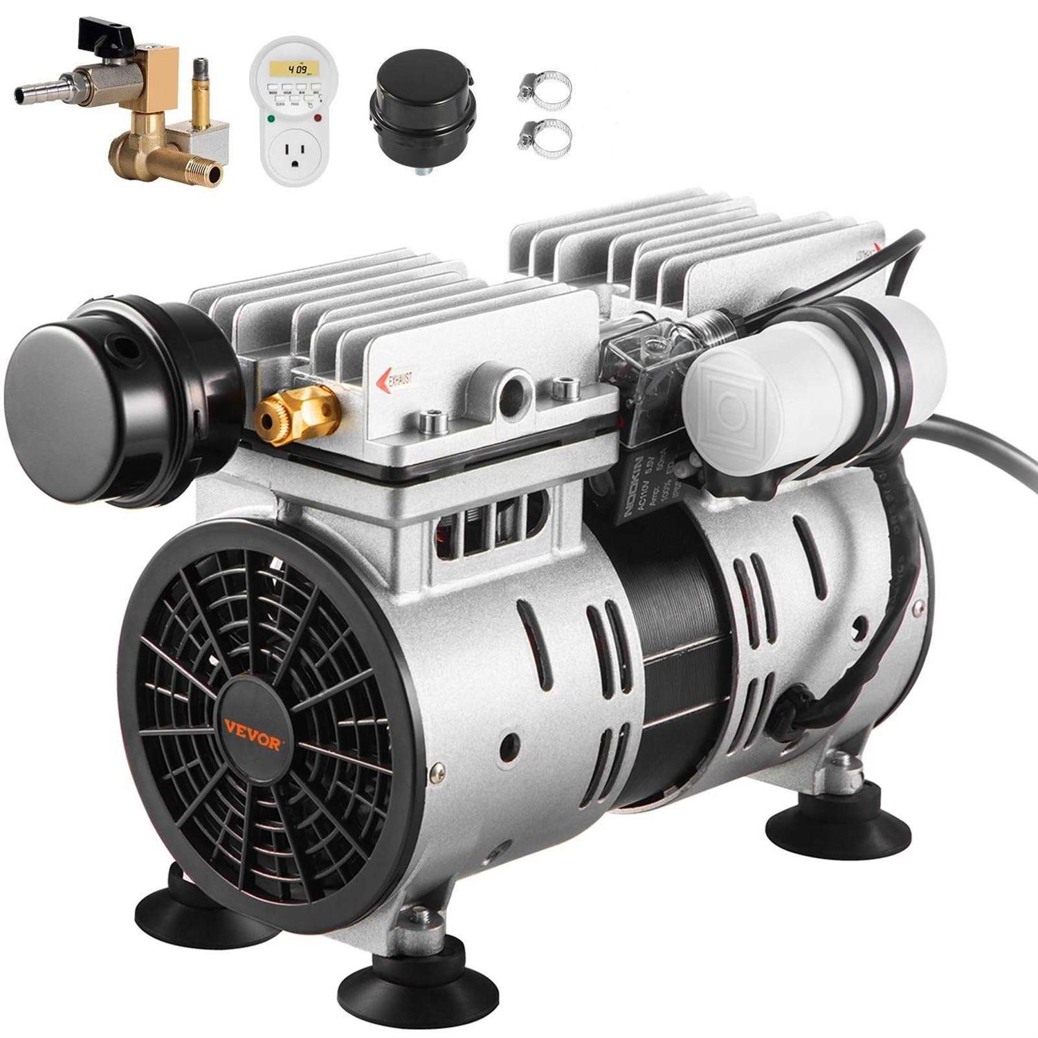 VEVOR Aerator 550W Power 5.2CFM for Up to 3 Acre 50′ Includes 3/4 HP Compressor & Timer & Valves - Cheap Fitting