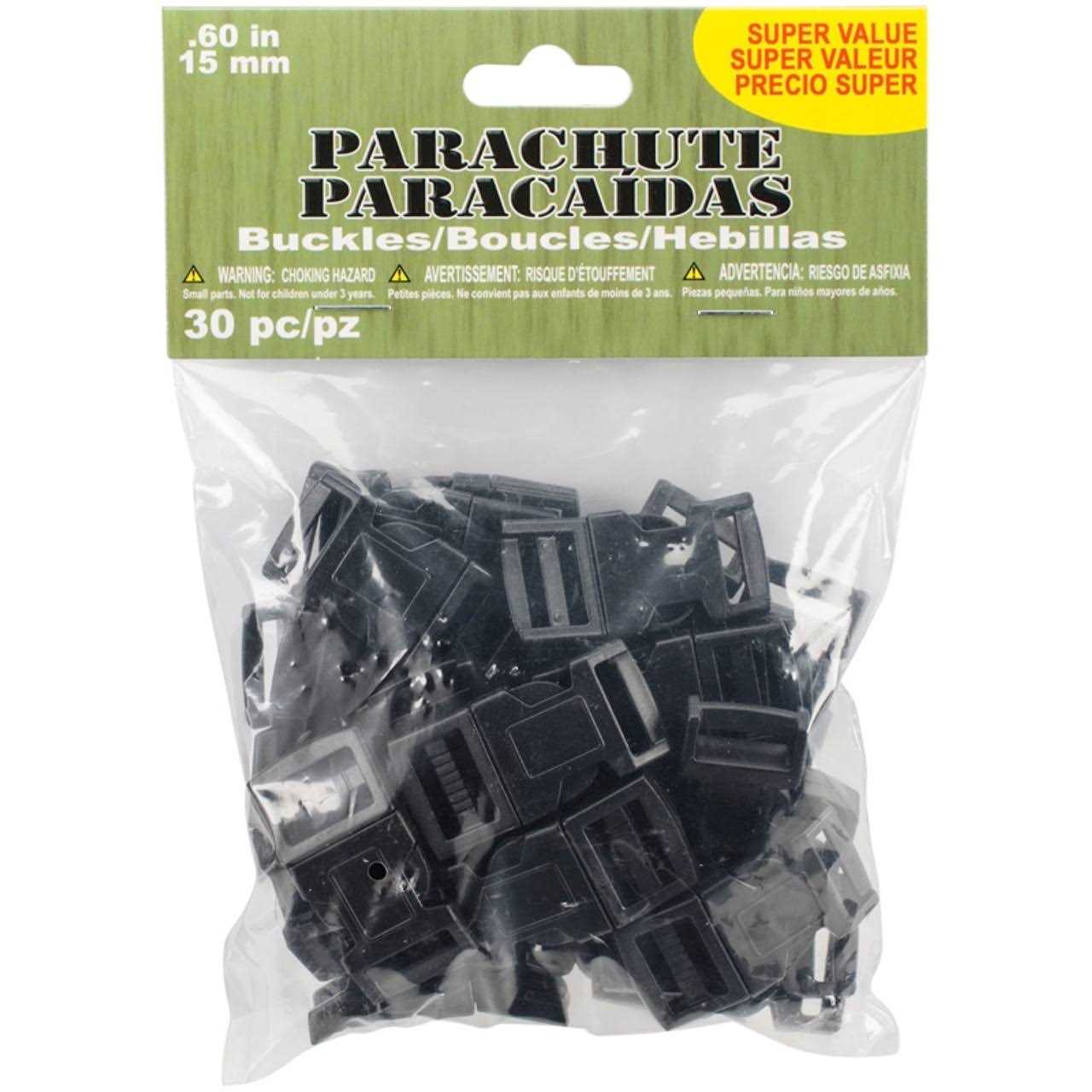 Pepperell Parachute Cord Buckles 15mm 30 Pkg - Cheap Fitting