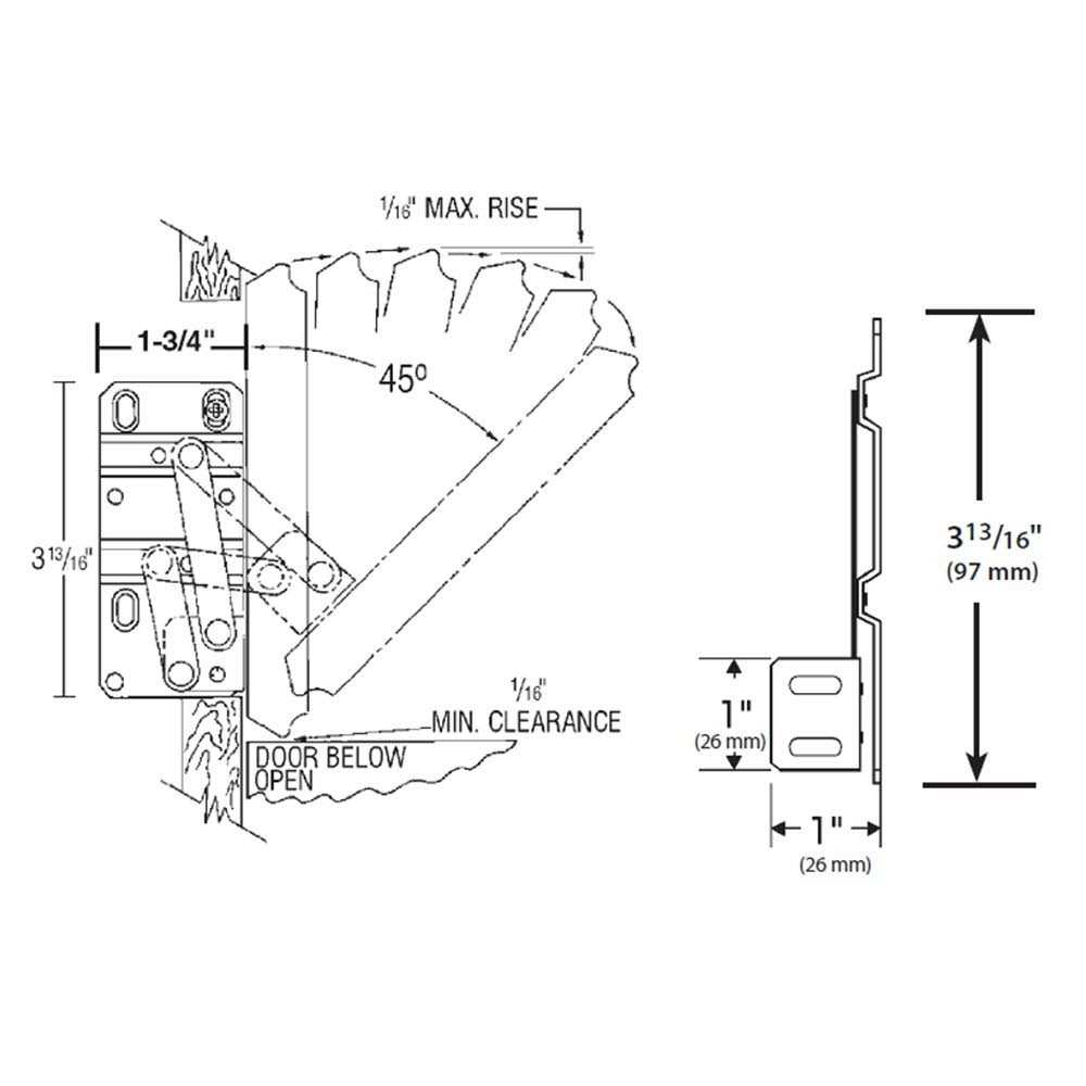 Rev-A-Shelf 6552-95-0220 6552 Series Hinge for Tip-Out Trays 16 or Longer - Cheap Fitting