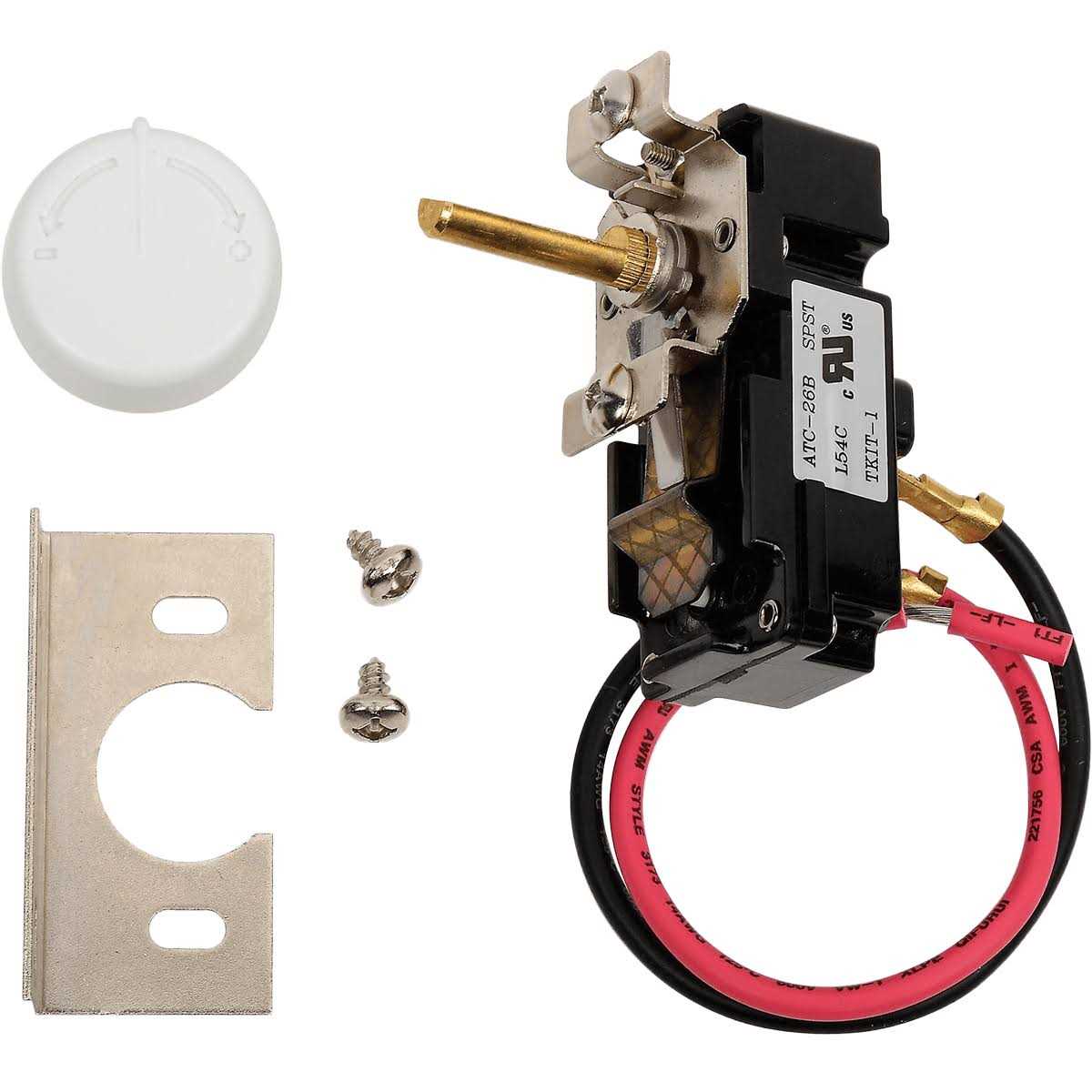 King Electric TKIT-1BW Single-Pole Built in Thermostat Kit White - Cheap Fitting