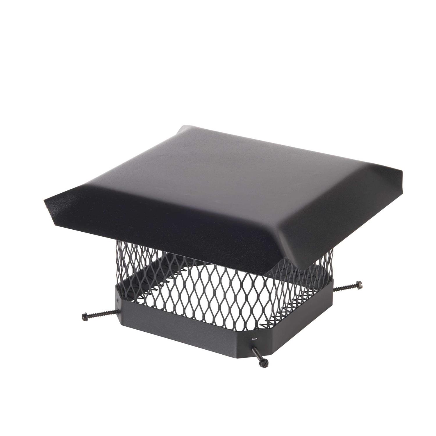 HY-Guard Galvanized Steel Chimney Cover HY-C Black Chimney Cap Single Bolt-On Chimney Fireplace Cover - Cheap Fitting