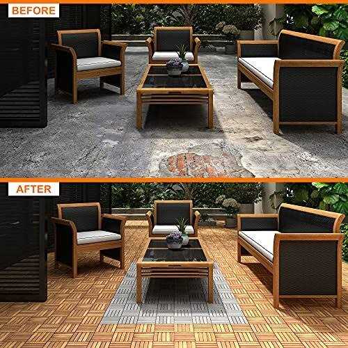 Interbuild Real Wood Interbuild Acacia Hardwood Decking Tilesdecking Board - Cheap Fitting