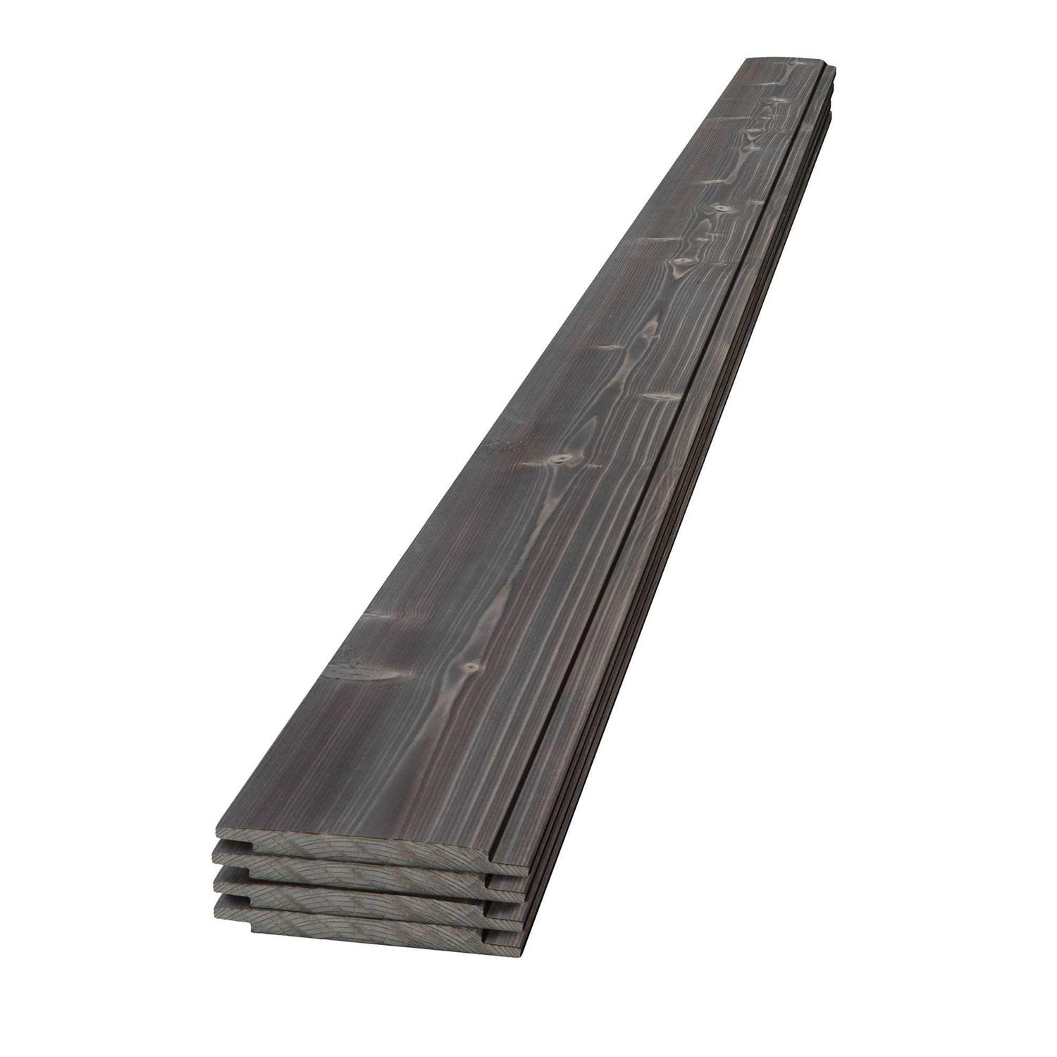 UFP-Edge 1 in. x 6 in. x 6 ft Charred Wood Pine Shiplap Board - Cheap Fitting