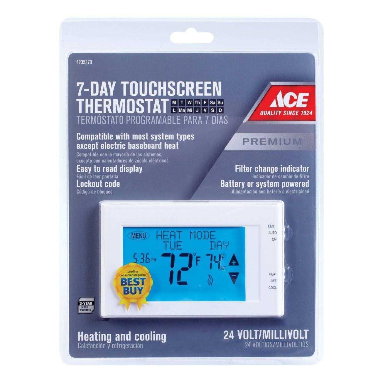 Ace Touch Screen Thermostat - Cheap Fitting