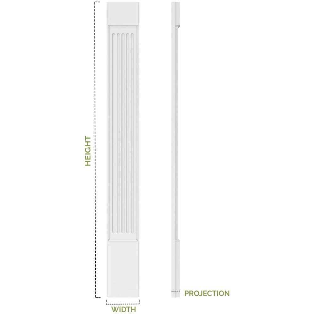 Ekena Millwork PILP06X048FP02-2 6W x 48H x 2P Flat Panel PVC Pilaster w/Decorative Capital & Base - Cheap Fitting