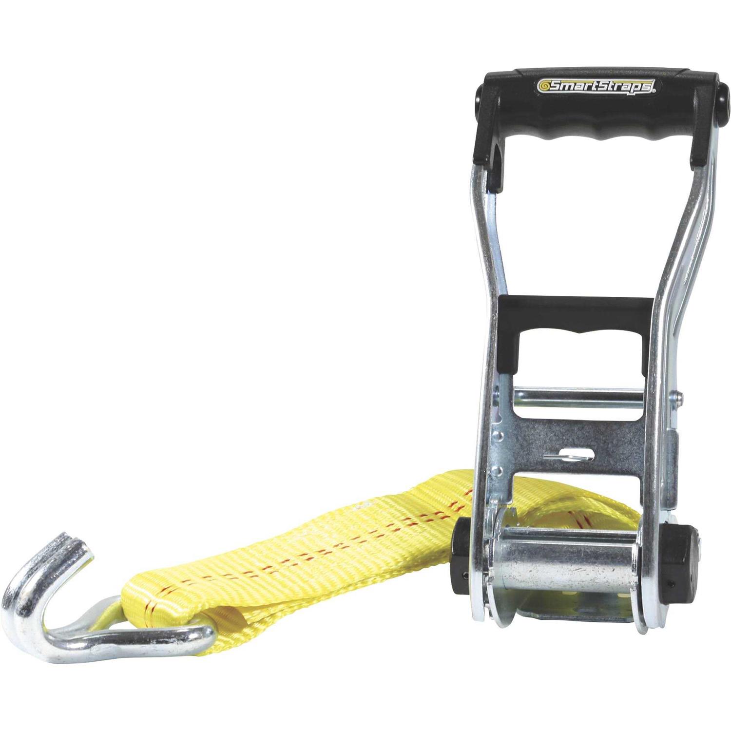 SmartStraps Yellow 10,000 lb 27′ Double J-Hook Ratchet Tie-Down 262 - Cheap Fitting