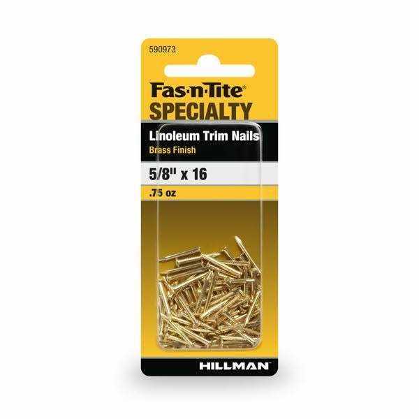 Hillman Fas-n-tite Brass Linoleum Nails - Cheap Fitting