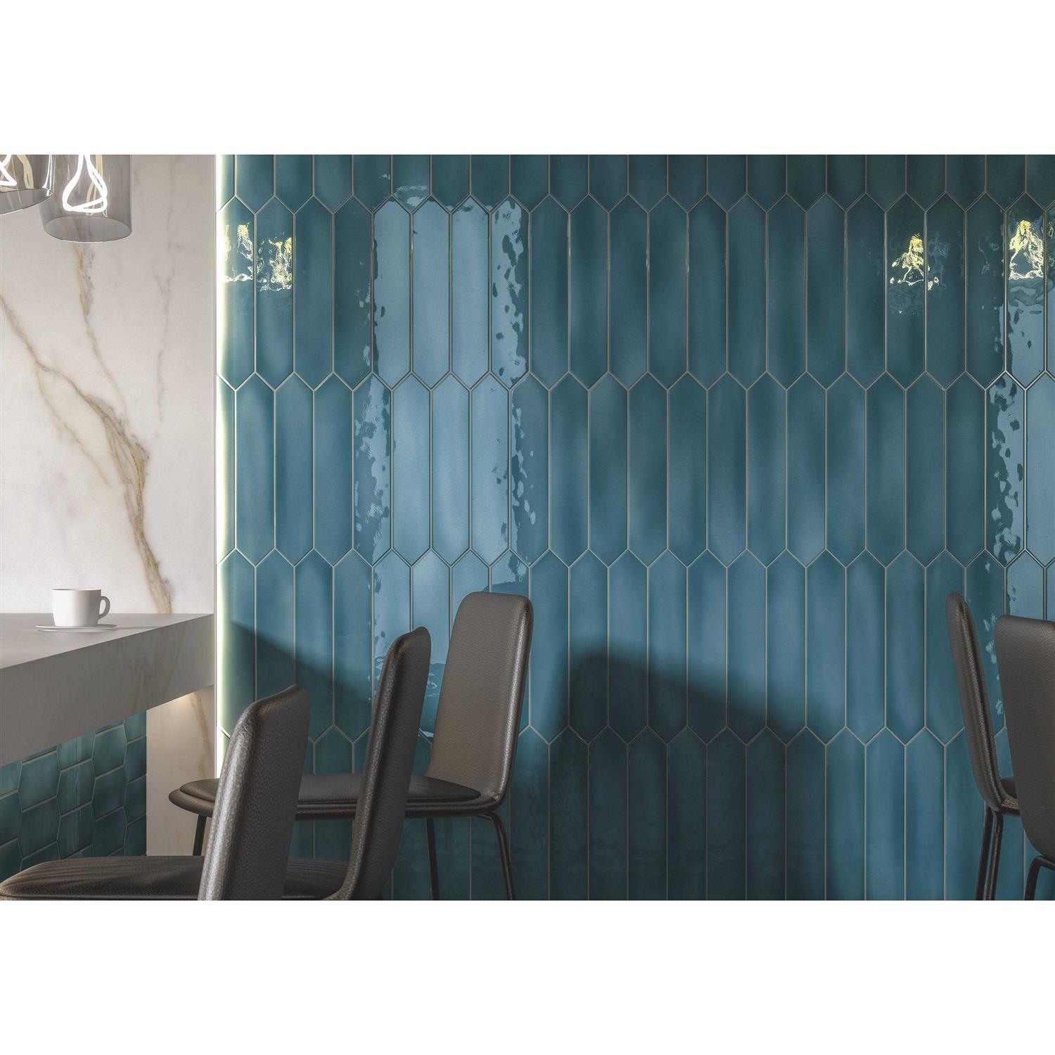 CastelloUSA Italy Ceramic 2.5 x 13 Subway Glossy Picket Wall Tile for Bathroom and Kitchen - Cheap Fitting