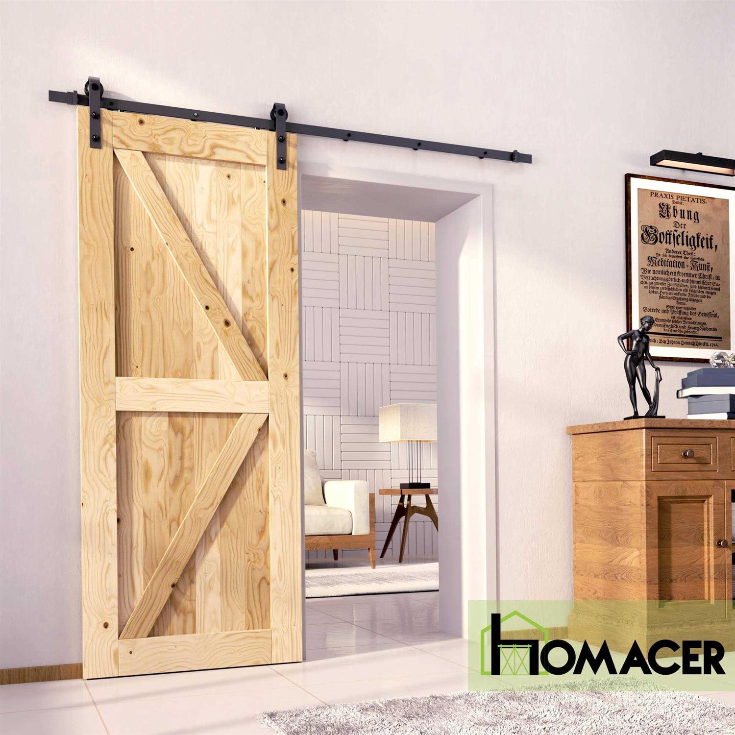 HOMACER 5-in-1 84in Pine Wood Frame Barn Door without Installation Hardware Kit HOMDR - Cheap Fitting